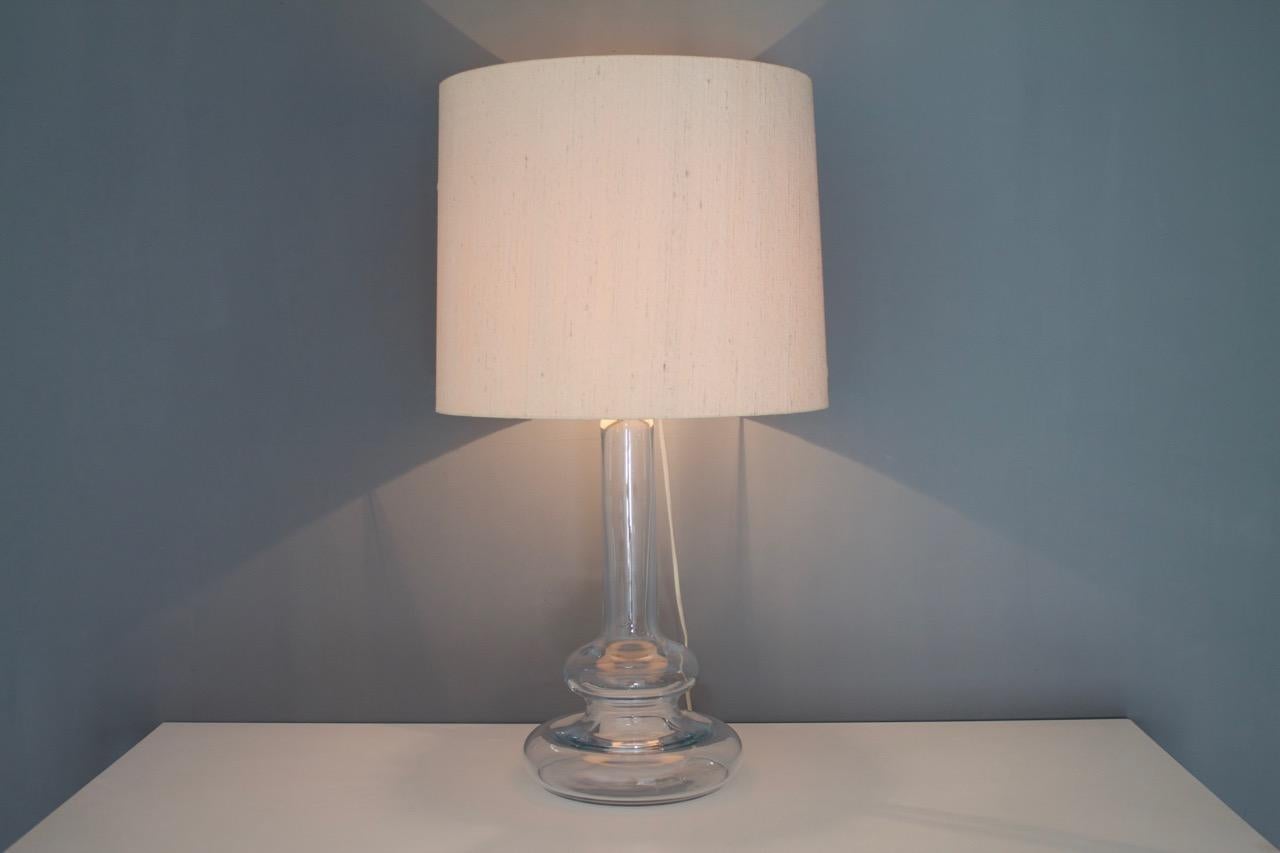 German Holmegaard Glass Table Lamp 1970s For Sale