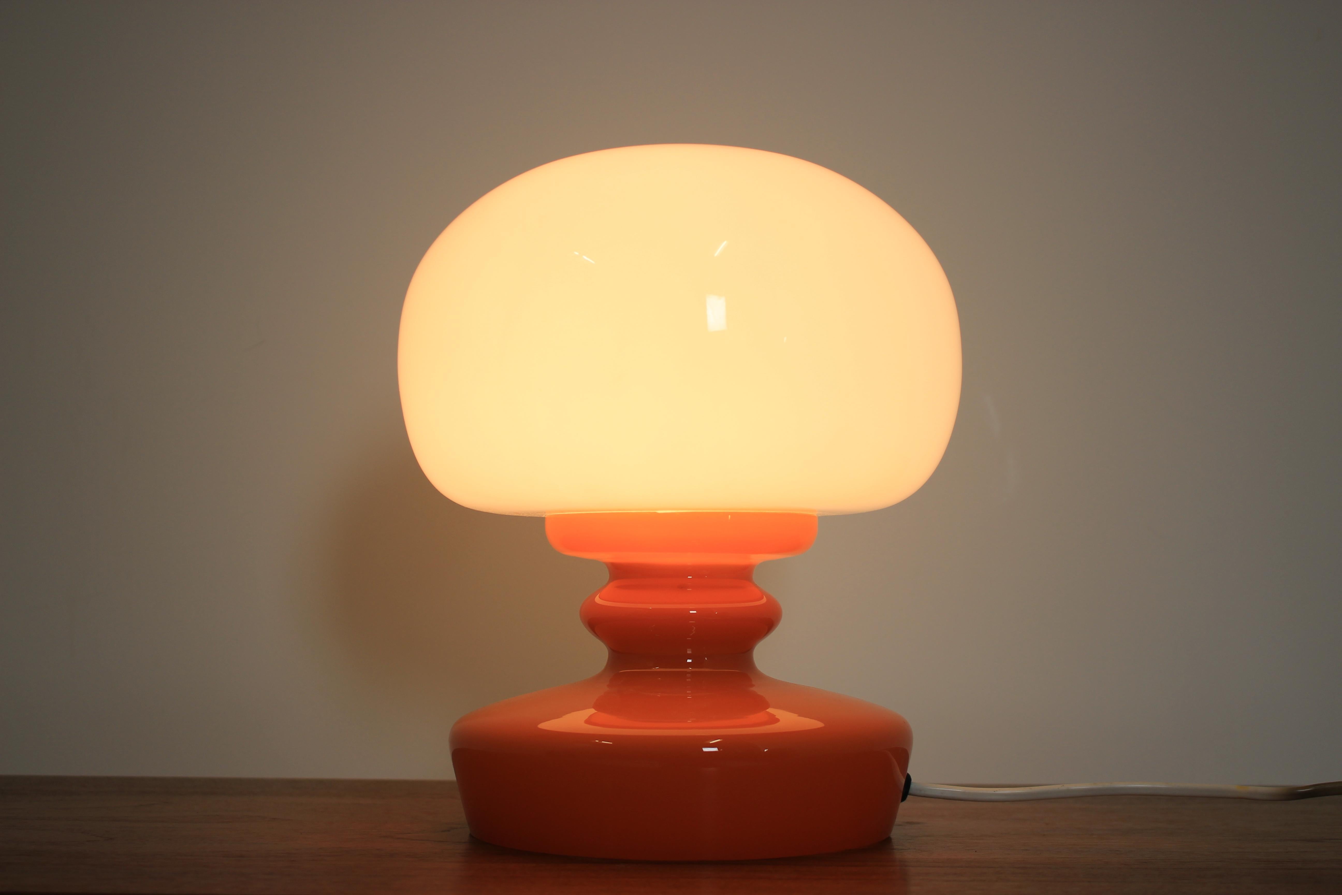 Glass Table Lamp, 1970s In Good Condition In Praha, CZ