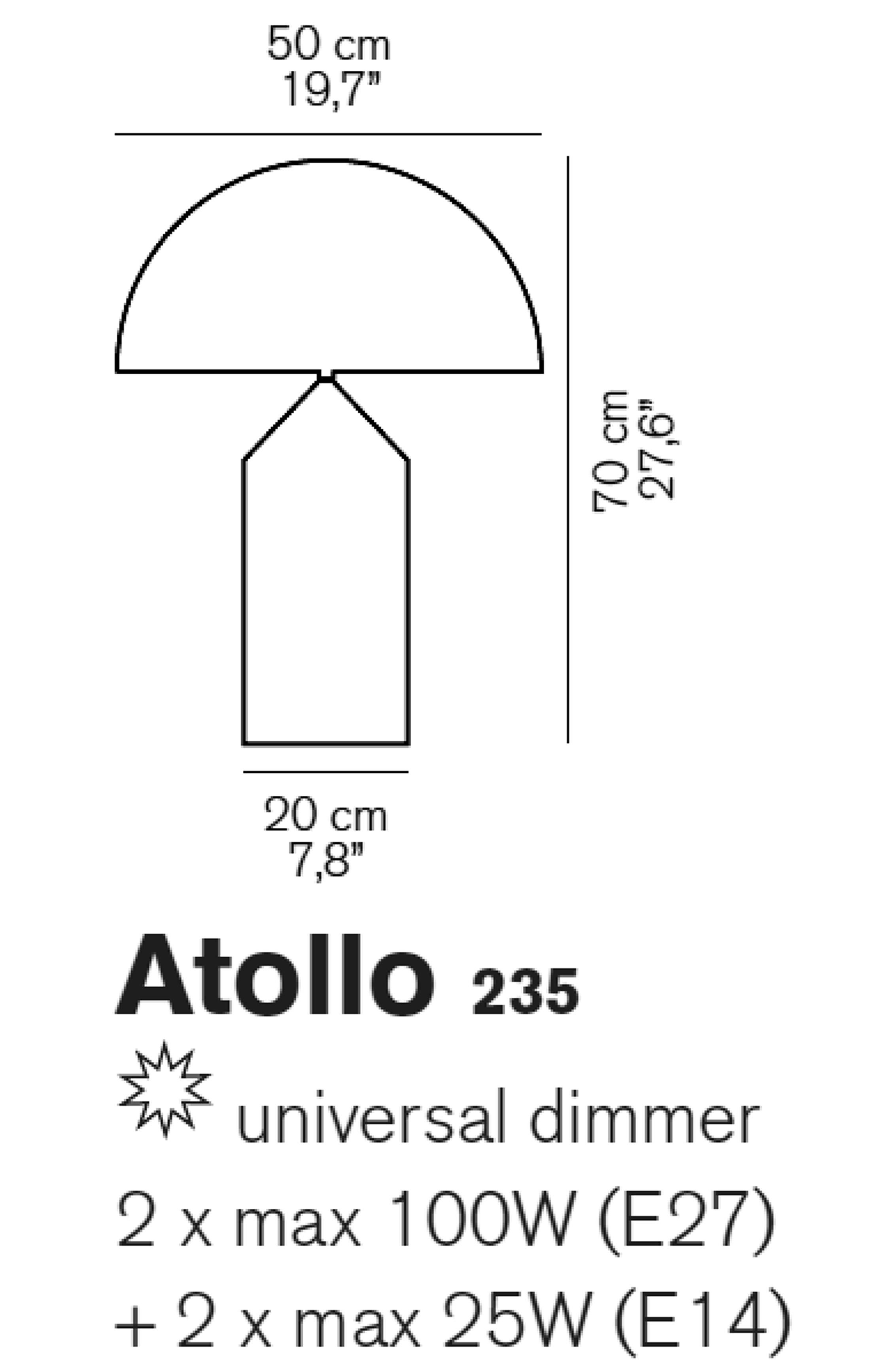 Tischlampe aus Glasglas Atollo 235 von Vico Magistretti für Oluce (21. Jahrhundert und zeitgenössisch) im Angebot