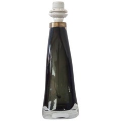 Glass Table Lamp by Carl Fagerlund for Orrefors, Dark Olive-Green