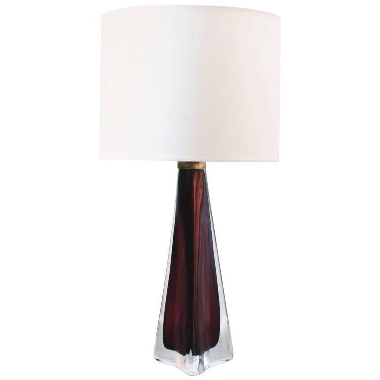 Scandinavian Modern Glass Table Lamp by Carl Fagerlund for Orrefors For Sale