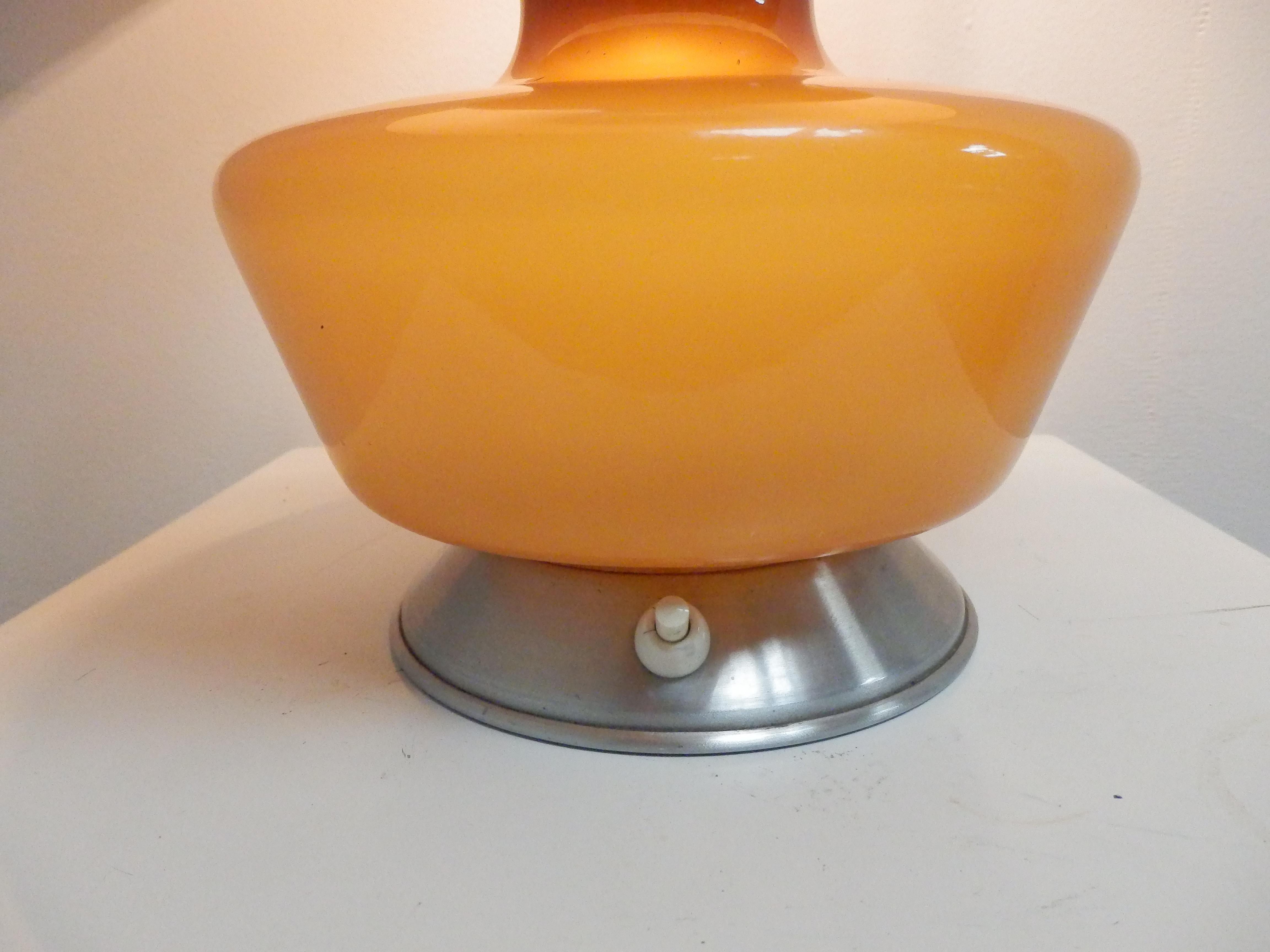 Mid-20th Century Glass table lamp by de Rupel, Belgium for Holmegaard, 1960s For Sale