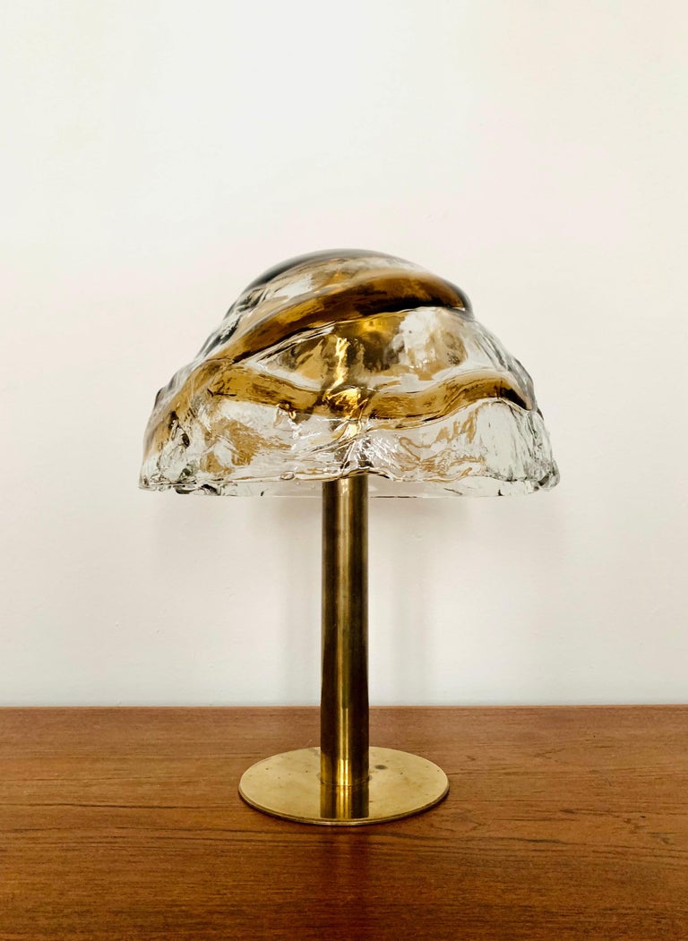 Mid-Century Modern Glass Table Lamp by J.T. Kalmar