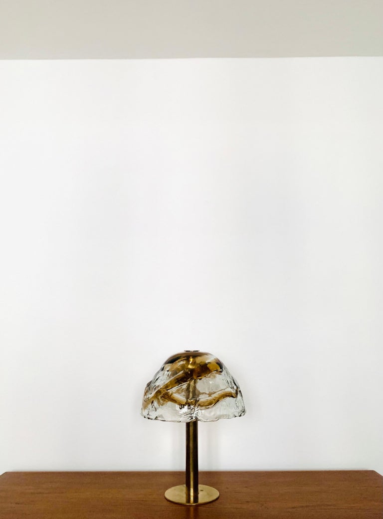 Brass Glass Table Lamp by J.T. Kalmar