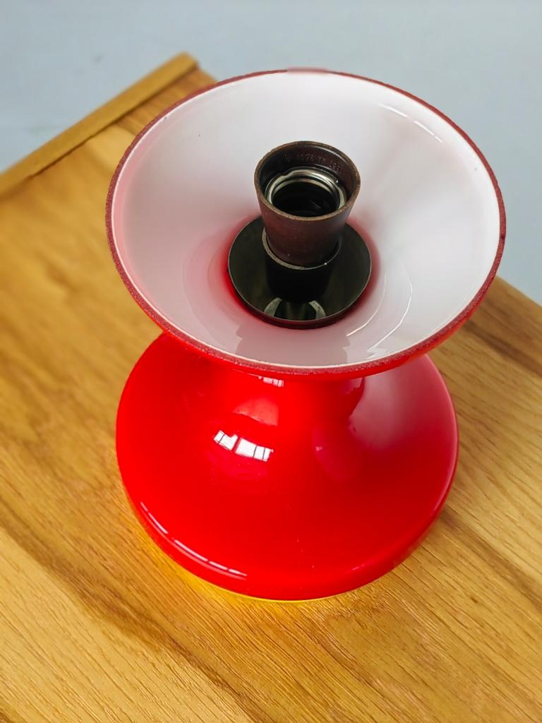 Opaline Glass Table Lamp by Karel Volf, 1970s For Sale 4