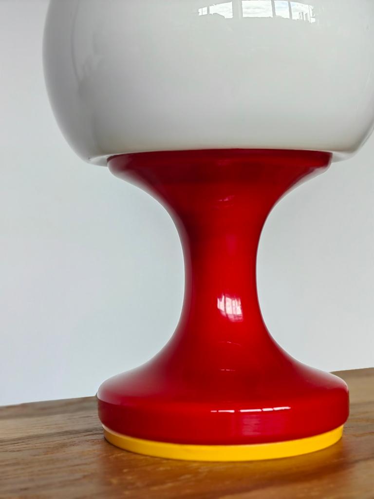 Mid-Century Modern Opaline Glass Table Lamp by Karel Volf, 1970s For Sale