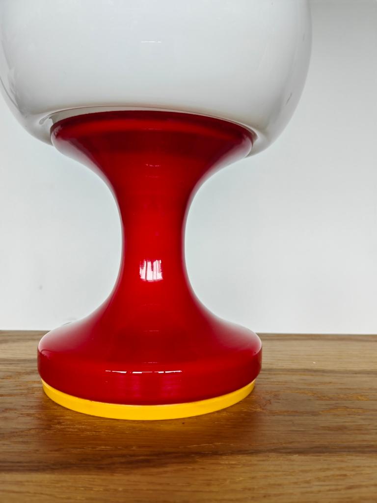 Czech Opaline Glass Table Lamp by Karel Volf, 1970s For Sale