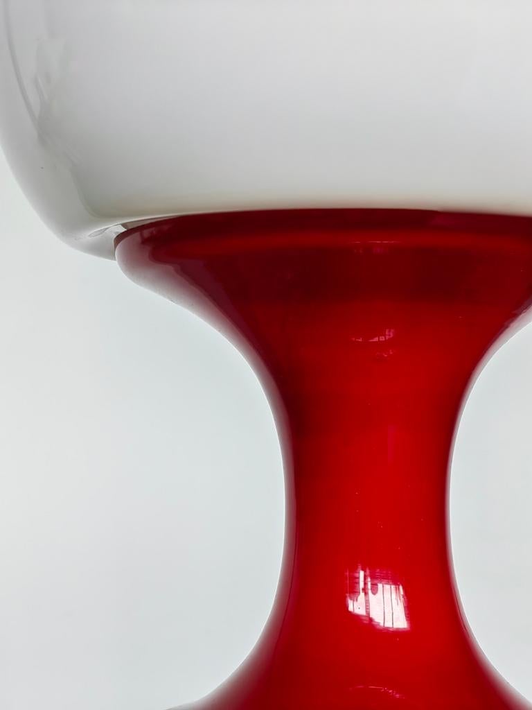Opaline Glass Table Lamp by Karel Volf, 1970s In Good Condition For Sale In Poznań, PL