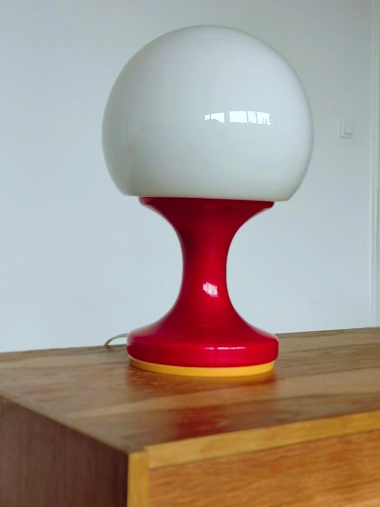 Opaline Glass Table Lamp by Karel Volf, 1970s For Sale 1