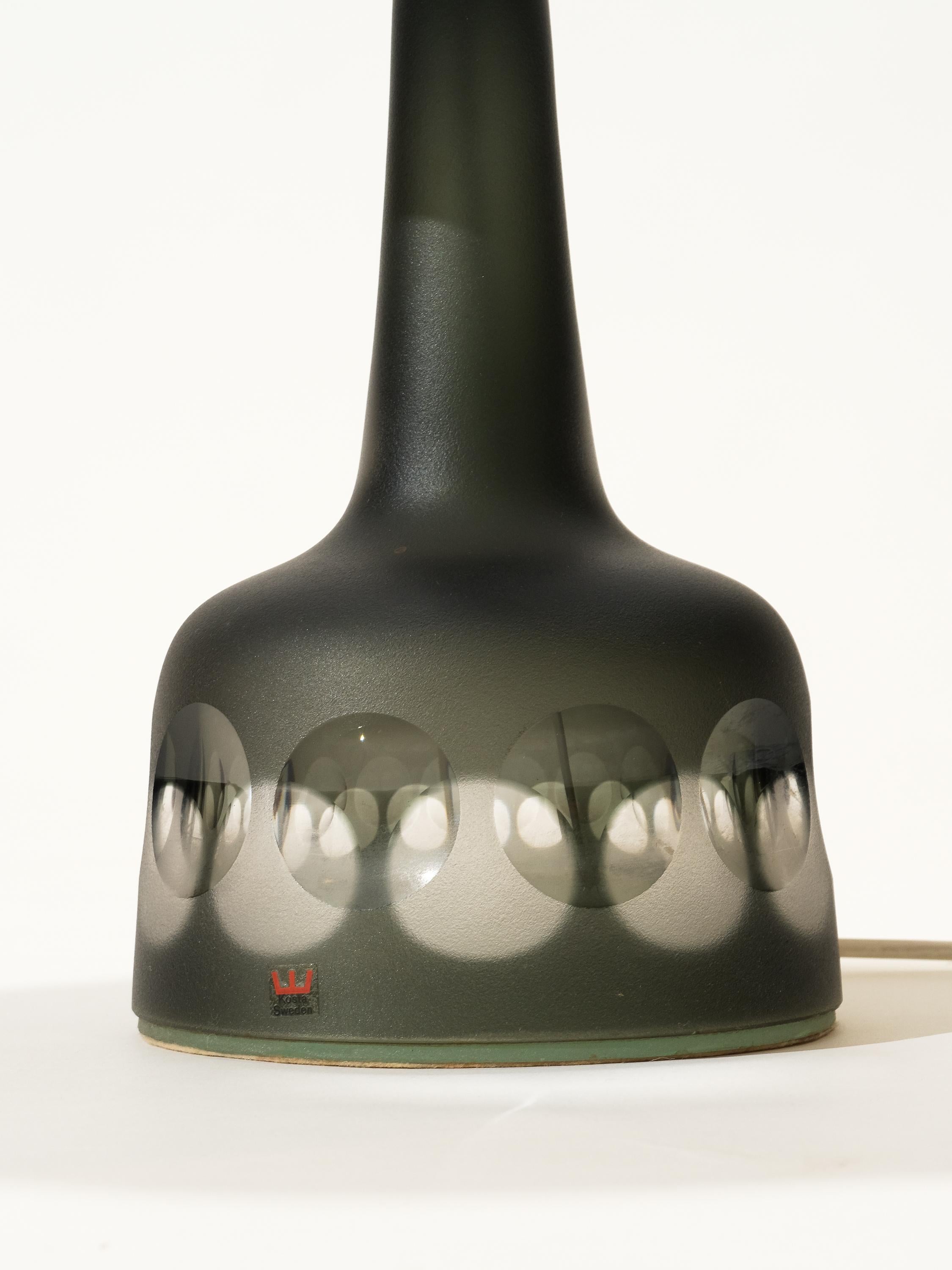 Swedish Glass Table Lamp by Ove Sandeberg for Kosta Boda, 1960s For Sale