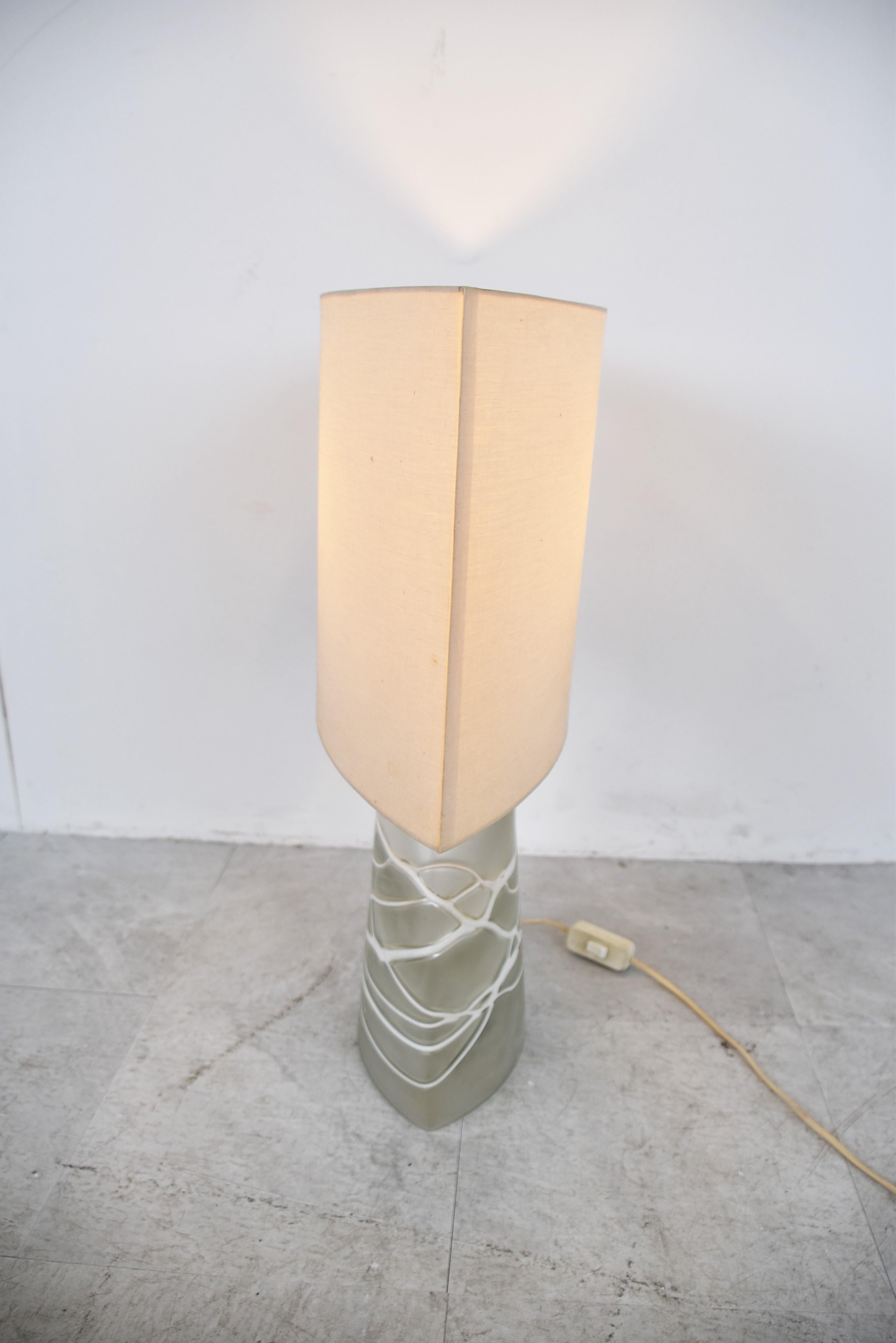 German Glass Table Lamp by Peil and Putzler, 1960s For Sale