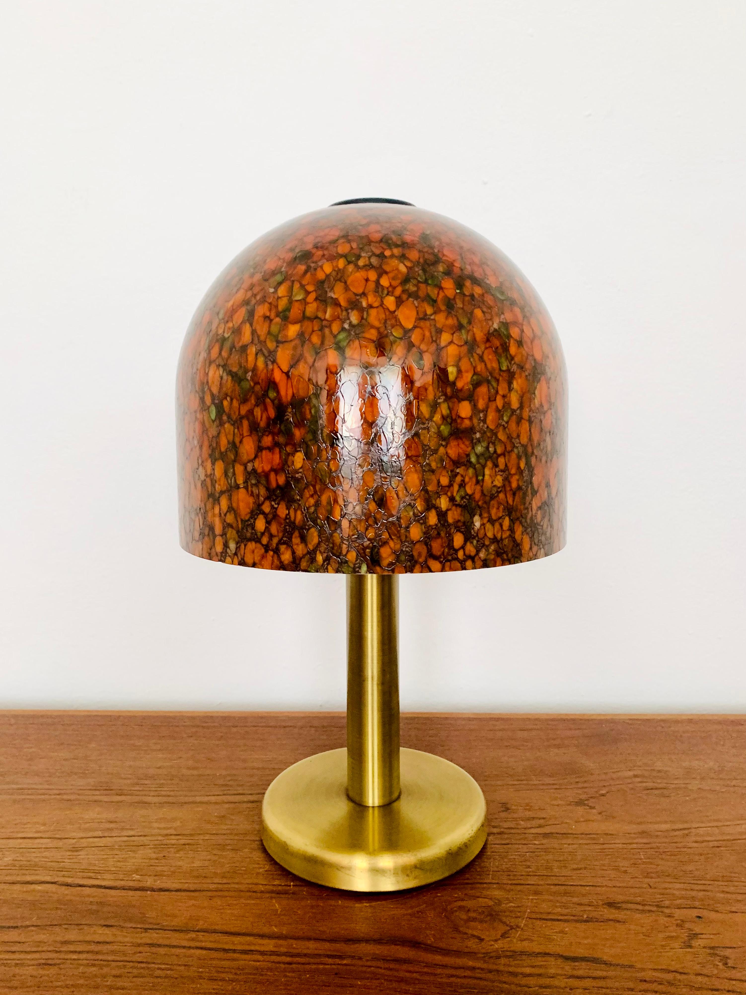 German Glass Table Lamp by Peill and Putzler For Sale