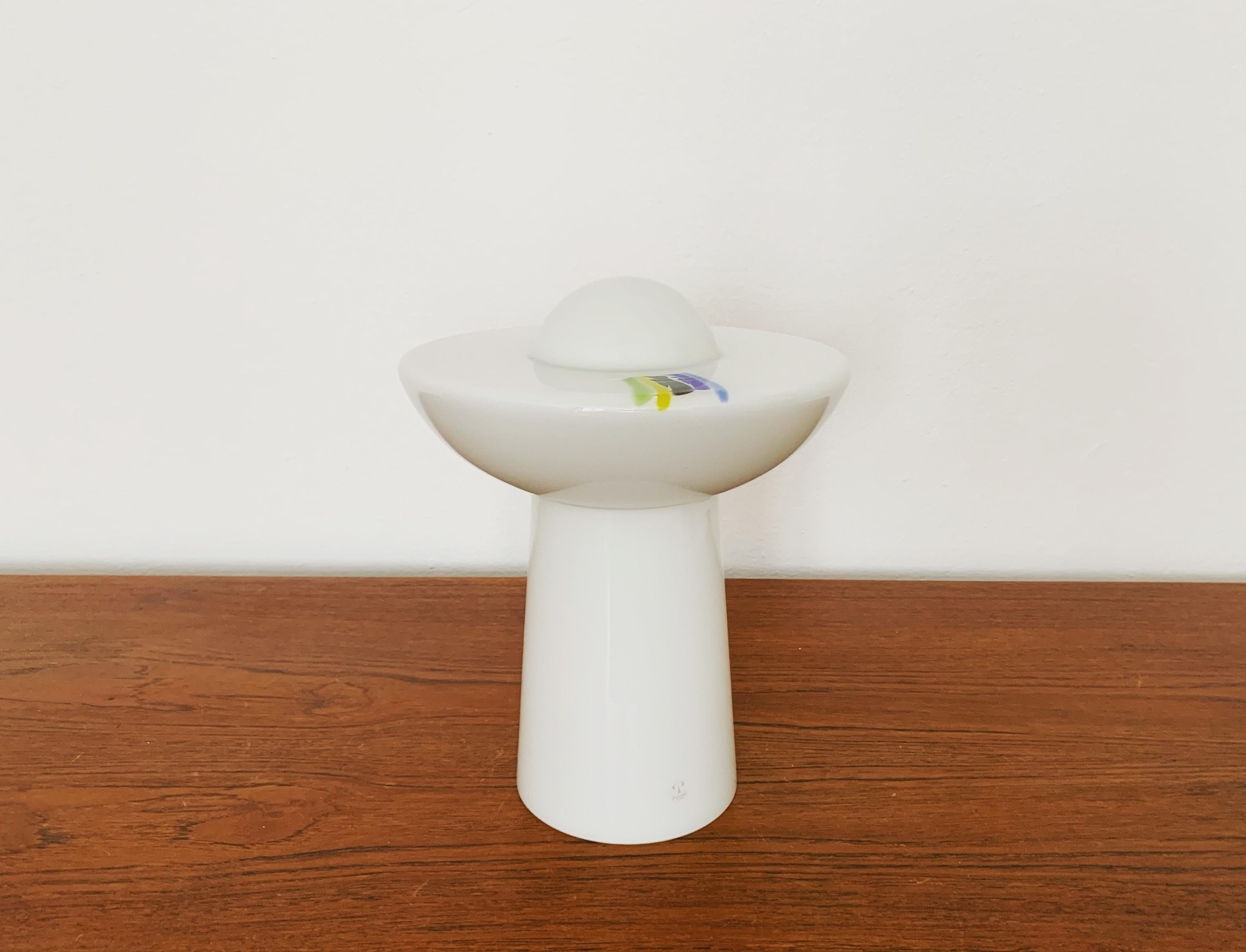 German Glass Table Lamp by Peill and Putzler For Sale