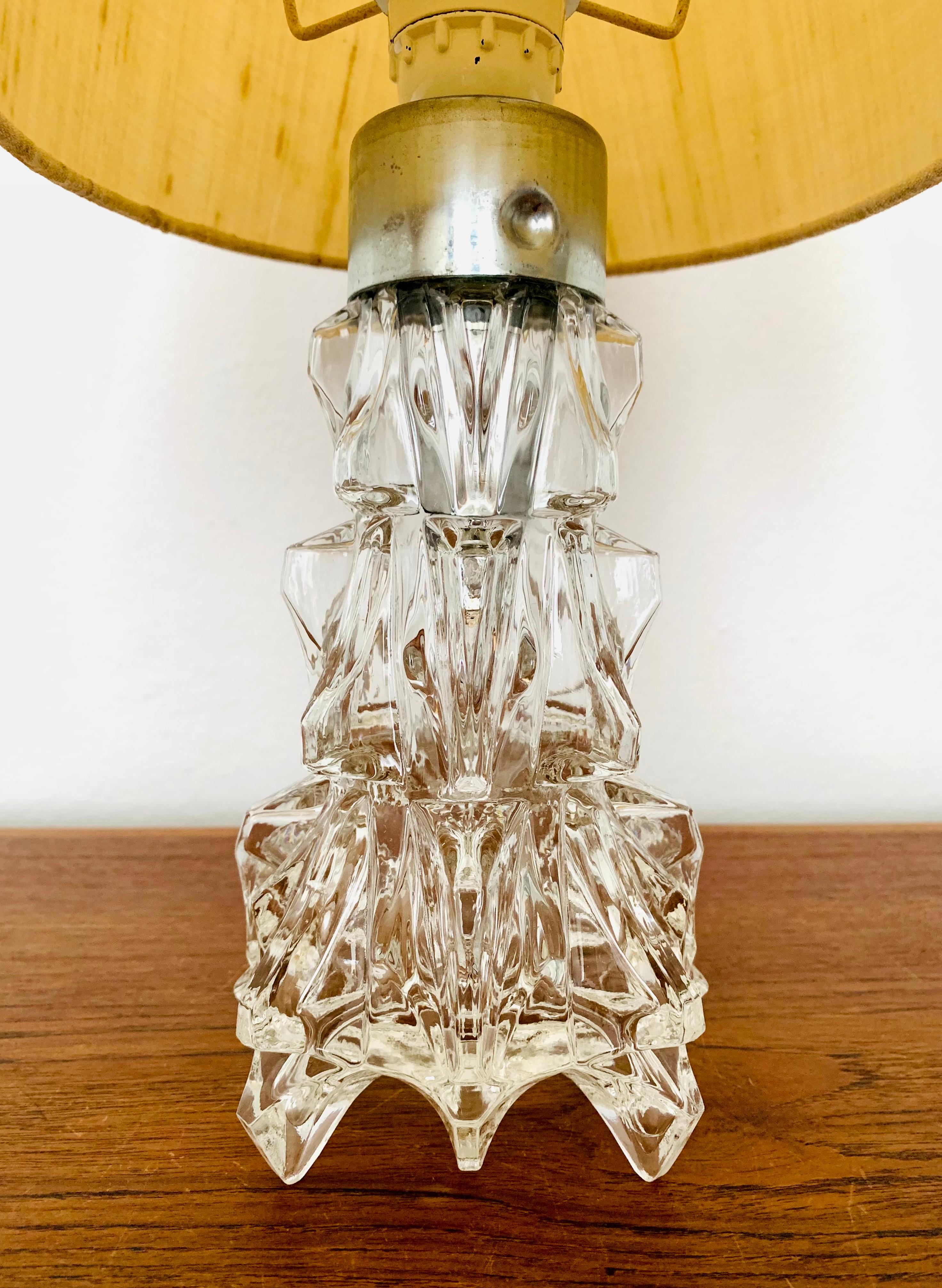 Mid-20th Century Glass Table Lamp by Peill and Putzler For Sale