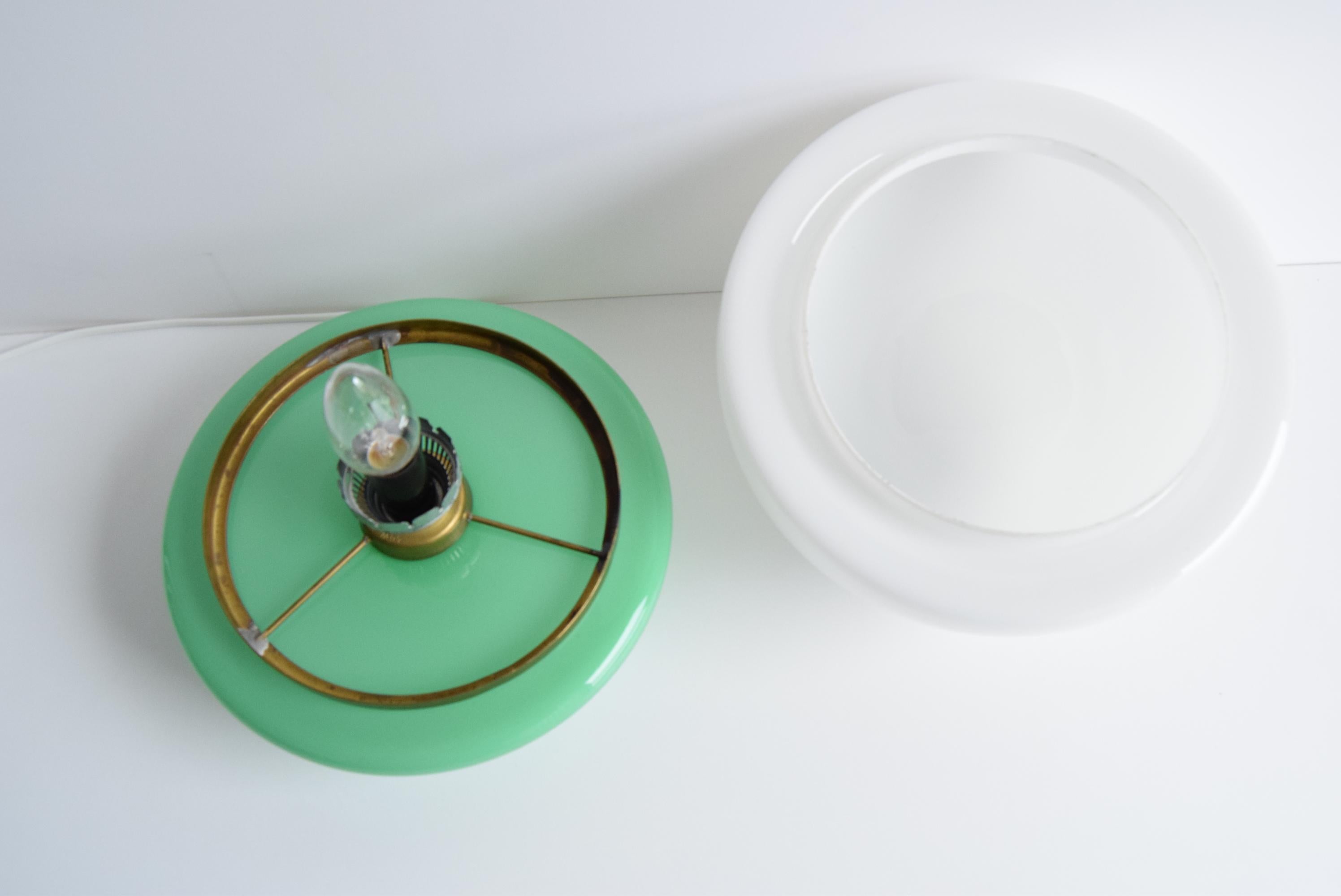 Glass table lamp, by Štěpán Tabera for OPP Jihlava, 1970s. For Sale 3
