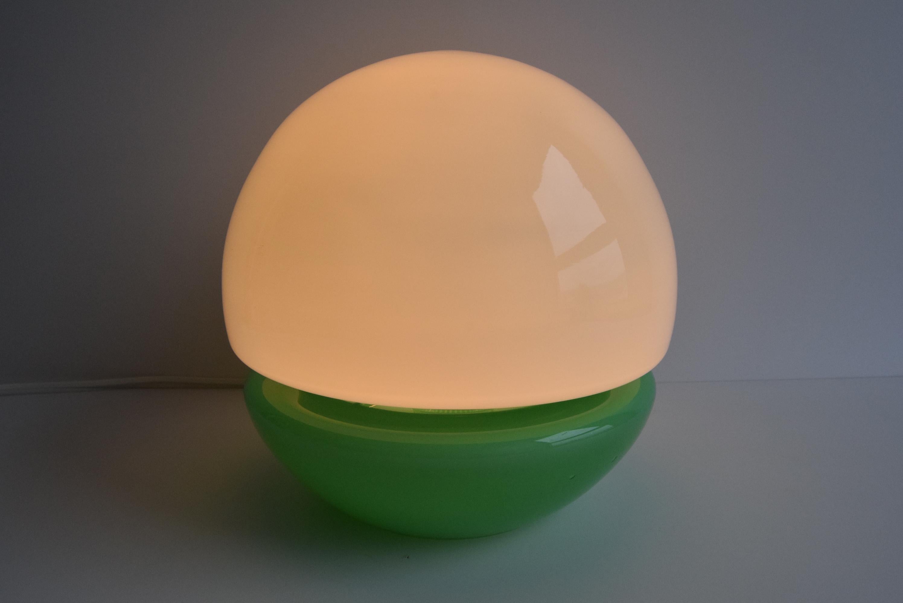 Late 20th Century Glass table lamp, by Štěpán Tabera for OPP Jihlava, 1970s. For Sale