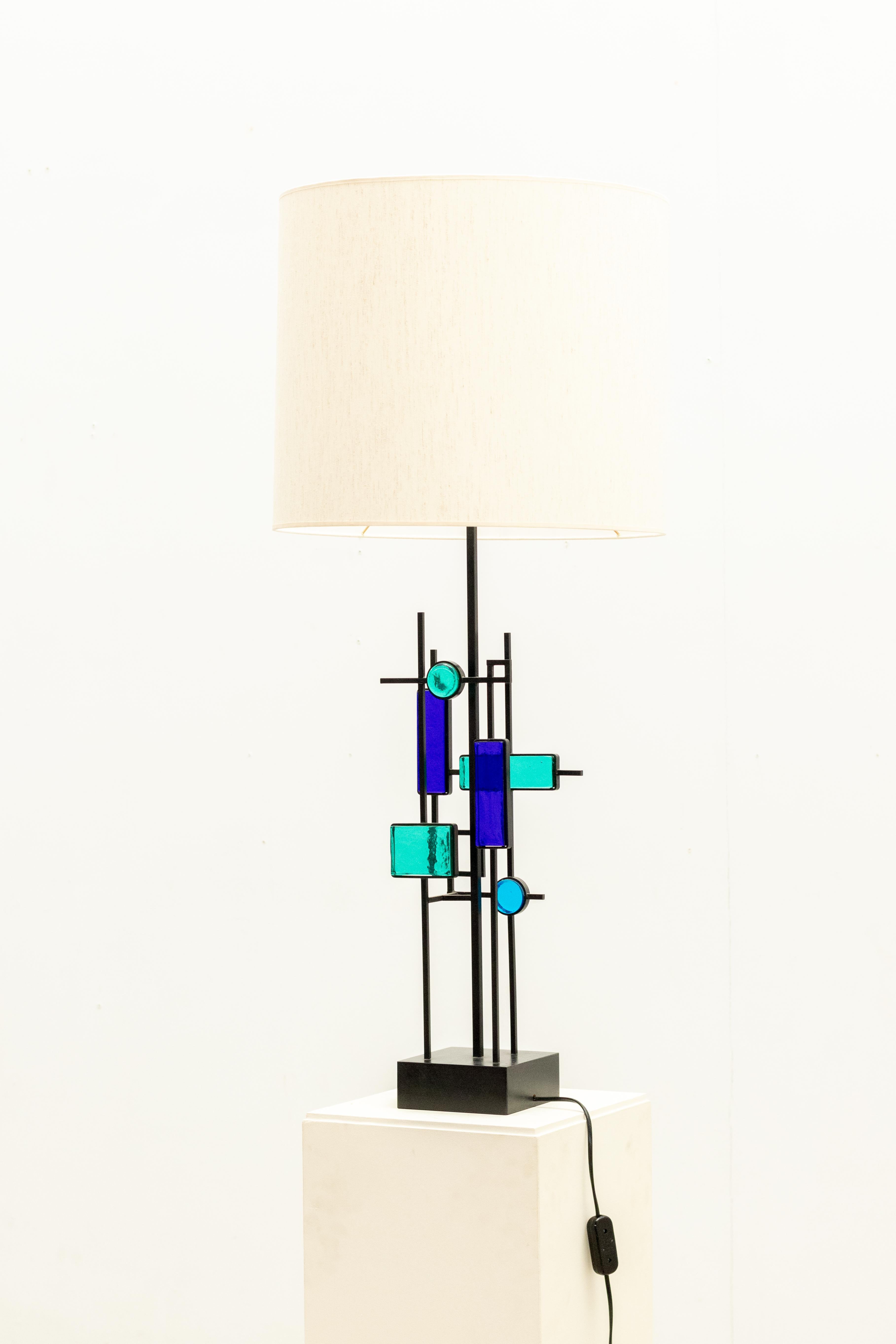 Glass table lamp by Svend Aage Holm Sørensen for Holm Sørensen & Co, 1960s For Sale 8
