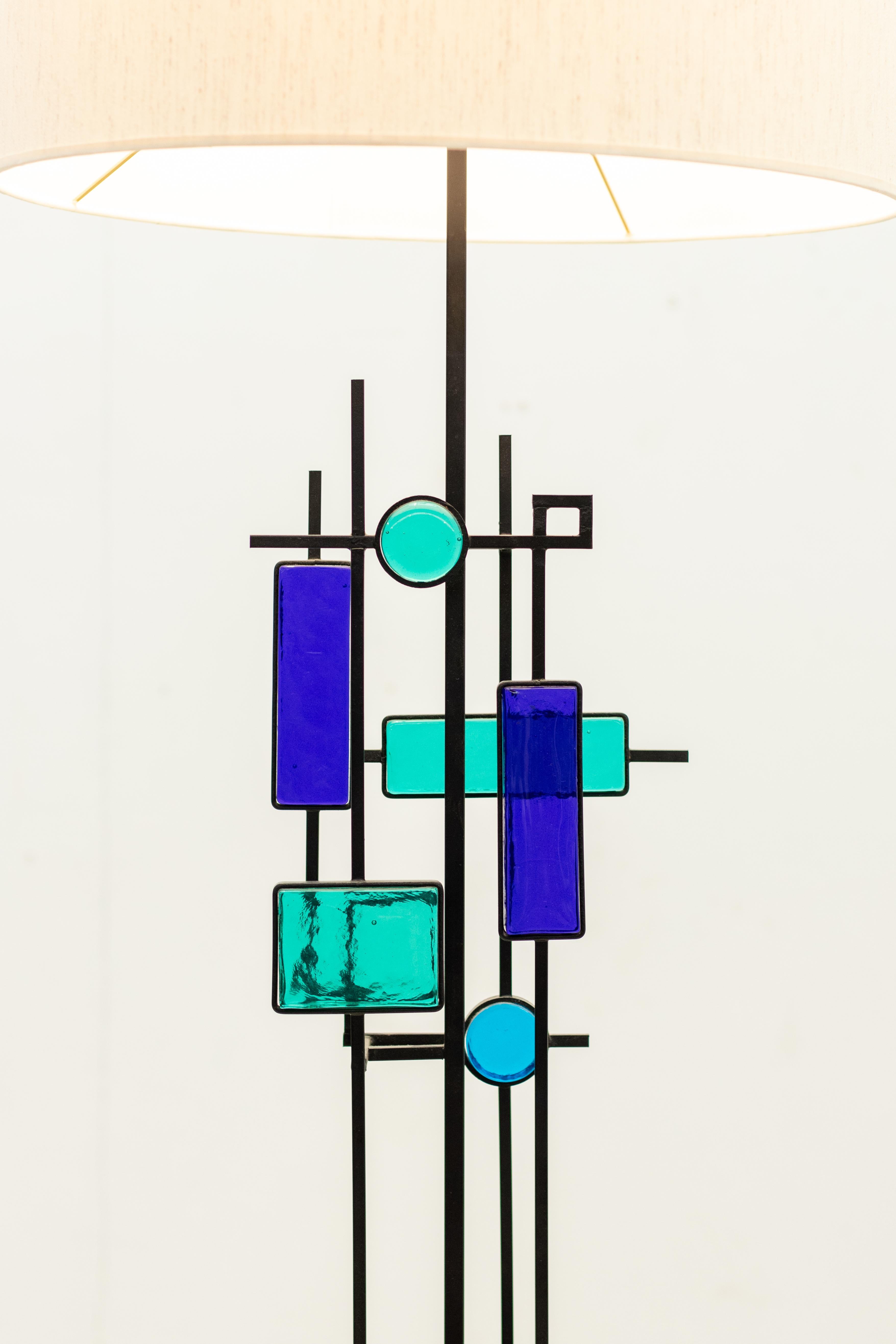 Scandinavian Modern Glass table lamp by Svend Aage Holm Sørensen for Holm Sørensen & Co, 1960s For Sale