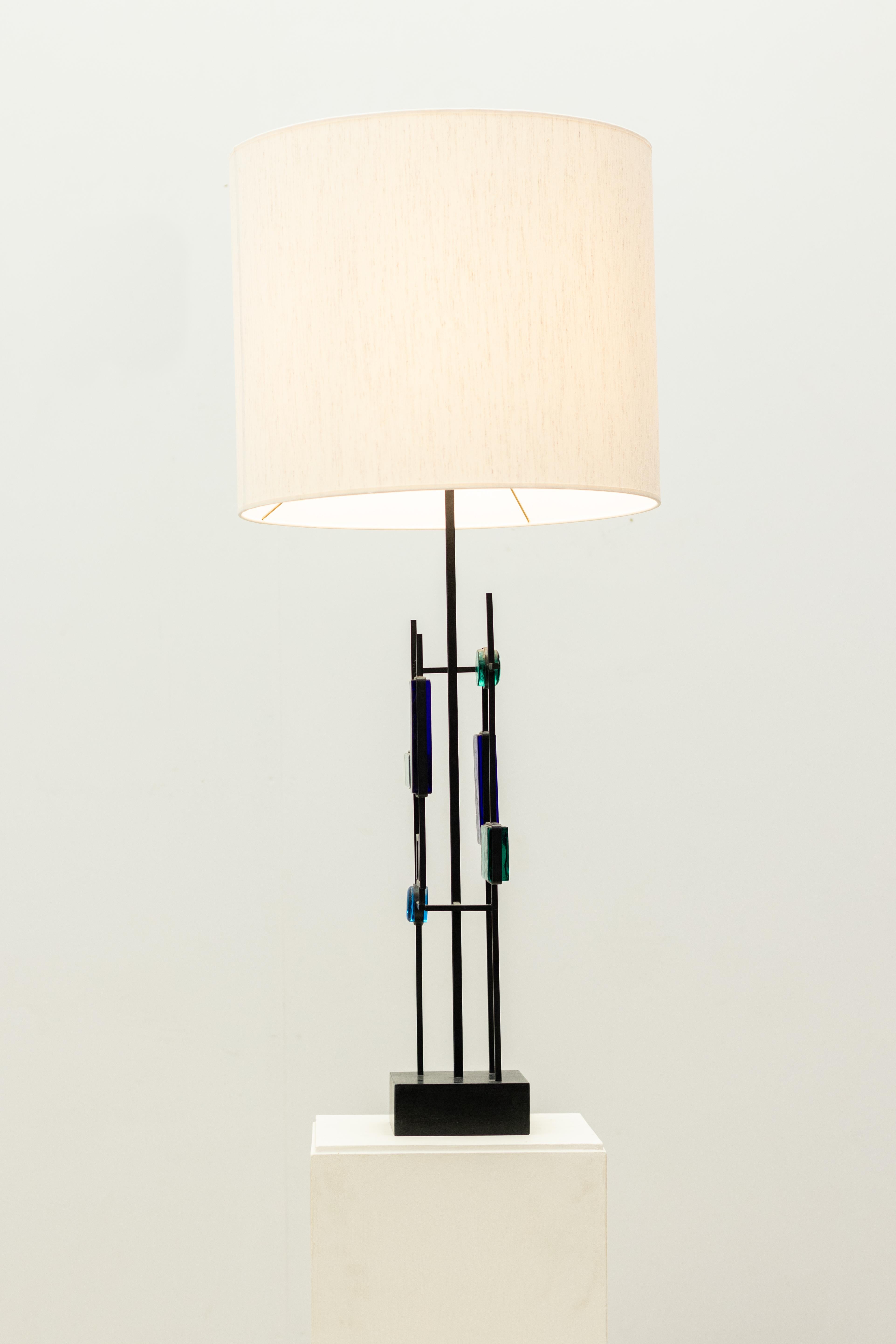 Glass table lamp by Svend Aage Holm Sørensen for Holm Sørensen & Co, 1960s For Sale 1
