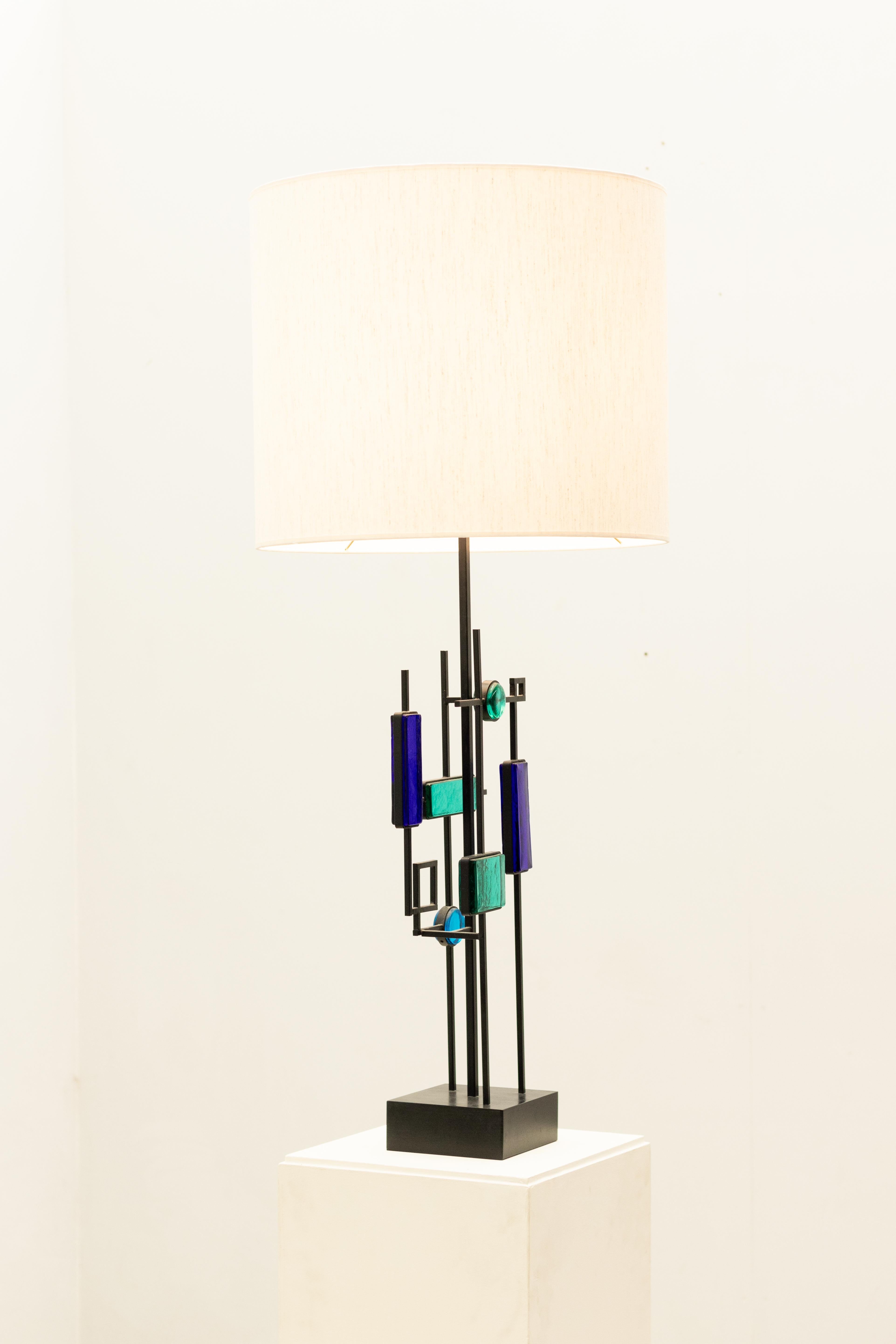 Glass table lamp by Svend Aage Holm Sørensen for Holm Sørensen & Co, 1960s For Sale 2