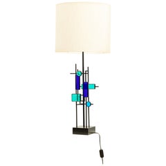 Lámpara de sobremesa de cristal de Svend Aage Holm Sørensen para Holm Sørensen & Co, años 60
