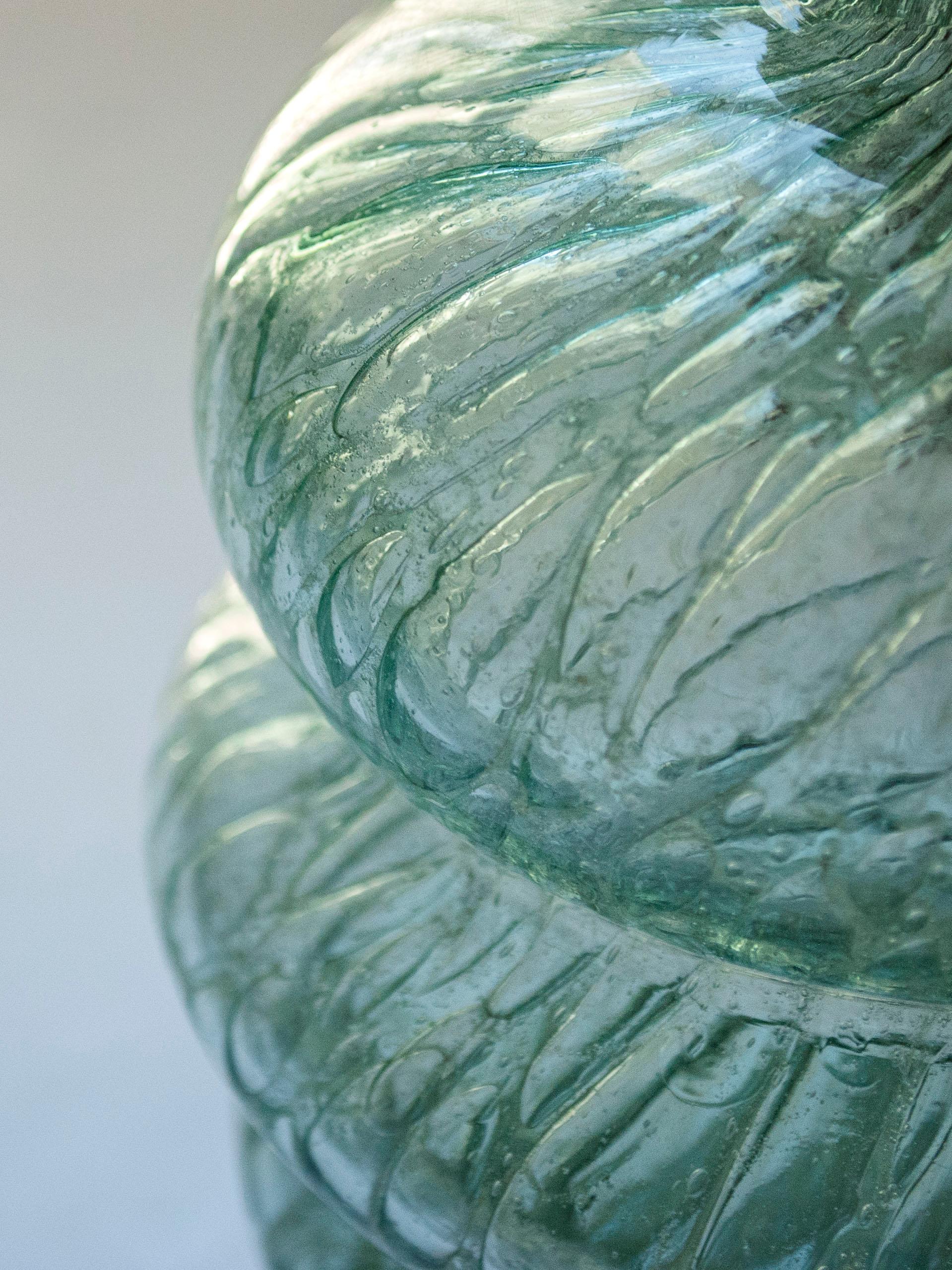 Lámpara de mesa de cristal de Ture Berglund para Skansen, Estocolmo Glasbruk, Suecia Escandinavo moderno en venta
