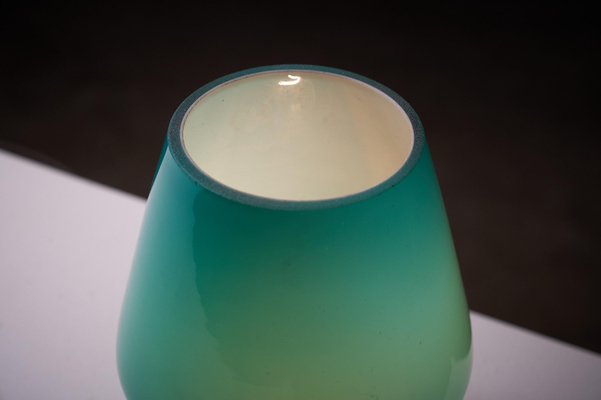 Hand-Crafted Glass Table Lamp by Uno and Östen Kristiansson for Luxus Vittsjö, Sweden, 1970s For Sale