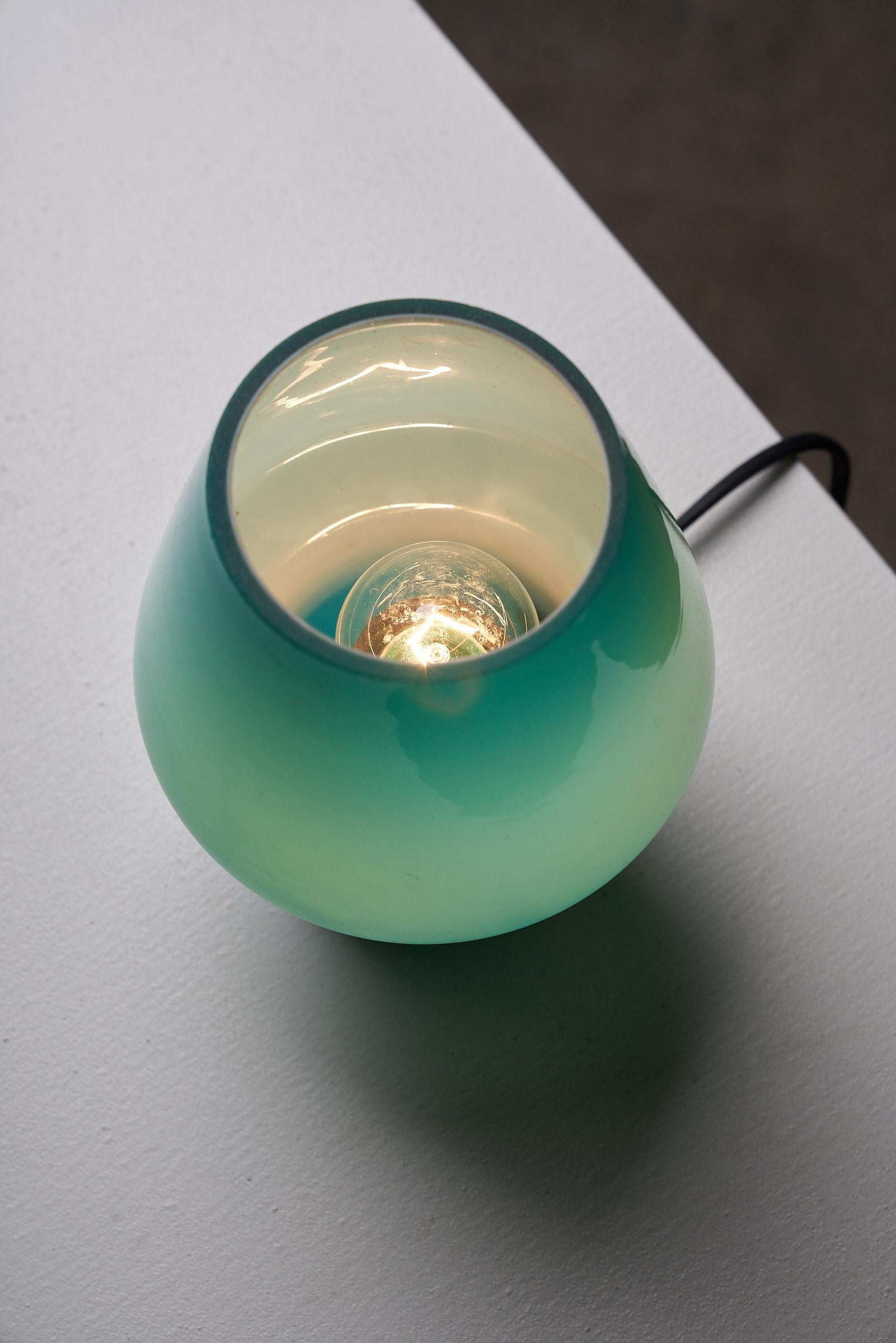 Late 20th Century Glass Table Lamp by Uno and Östen Kristiansson for Luxus Vittsjö, Sweden, 1970s For Sale