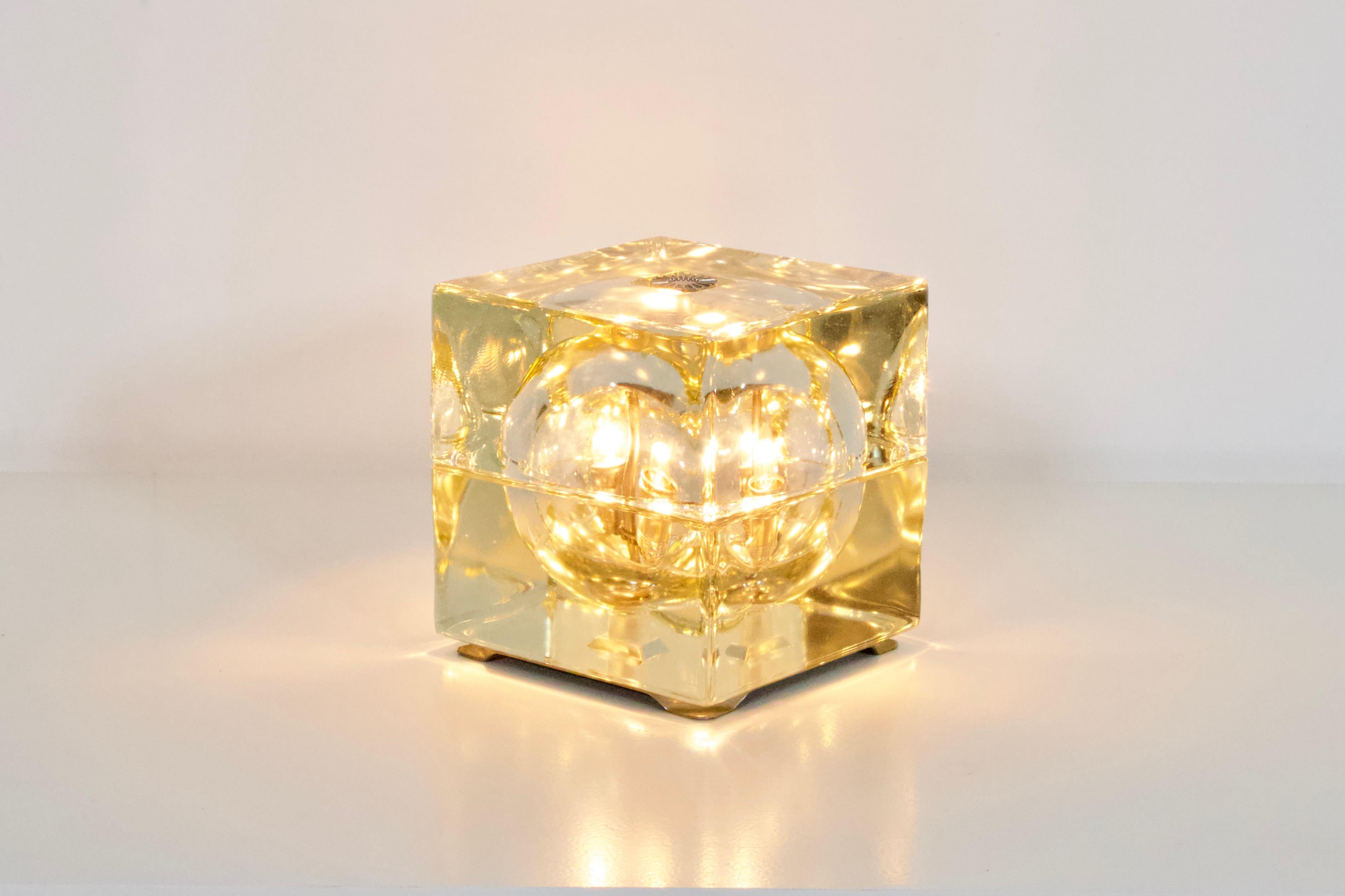 20th Century Glass Table Lamp ‘Cubosfera’ by Alessandro Mendini, 1960s