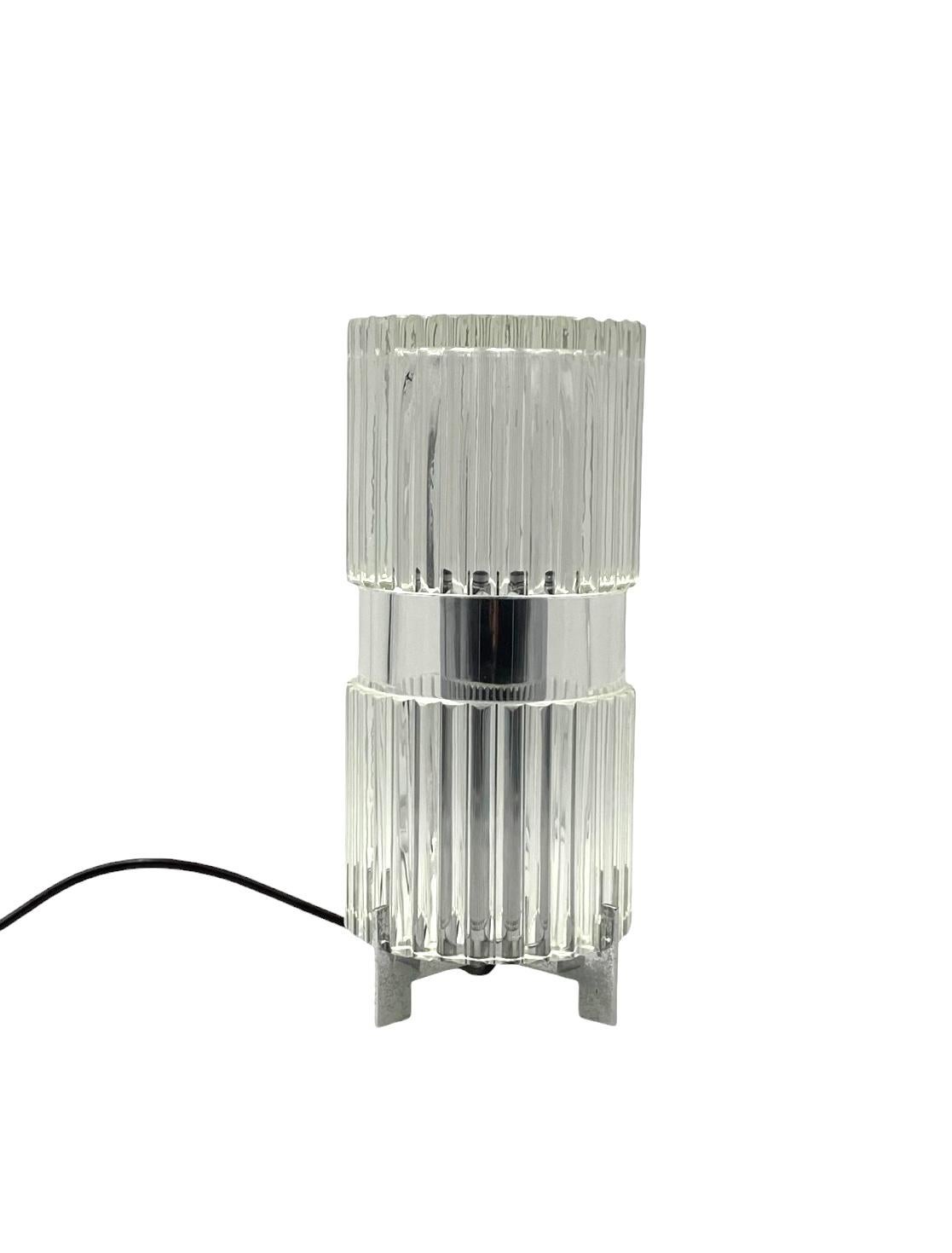 Glass table lamp, Fidenza Vetraria Italy 1970s in vendita 3