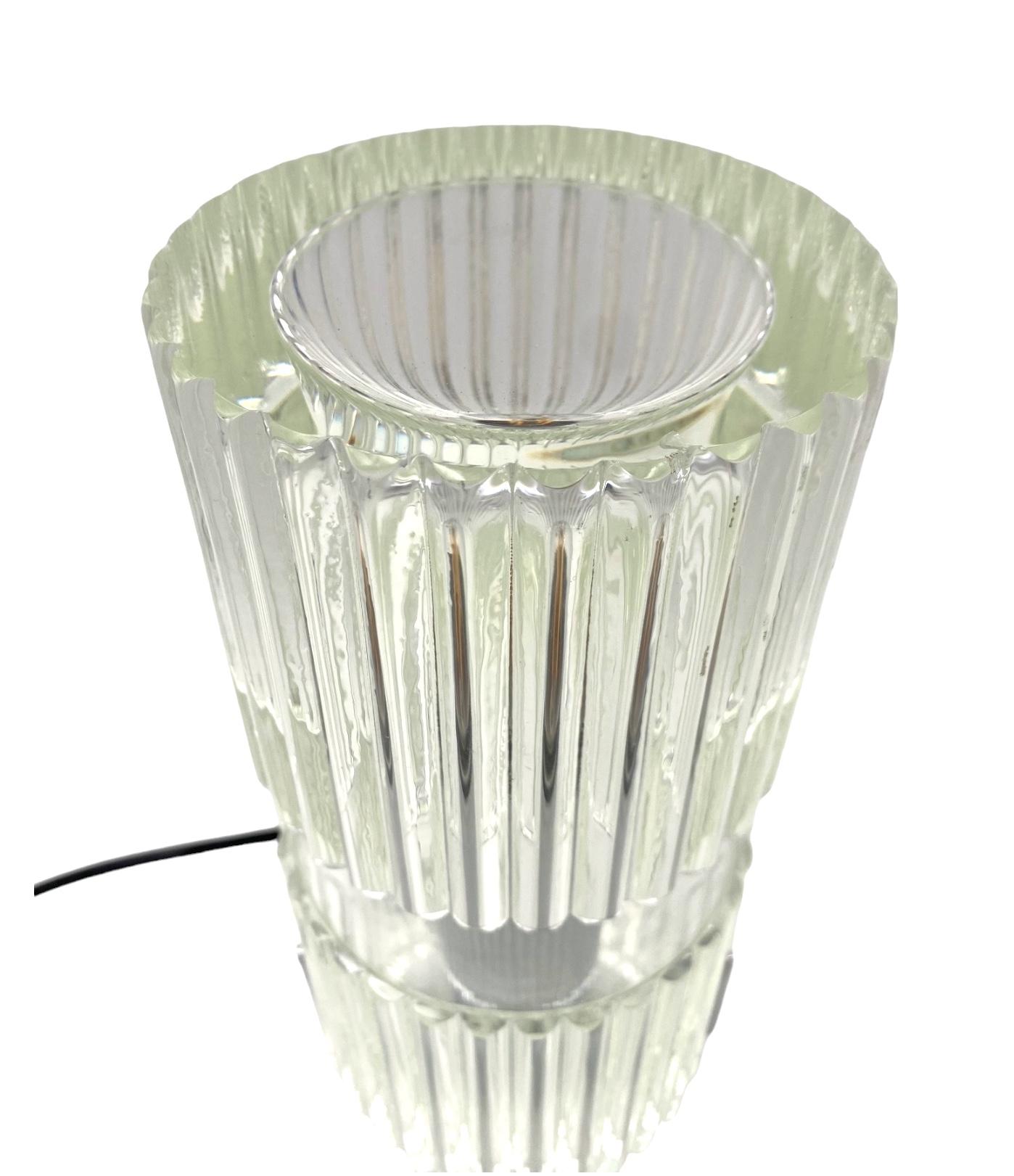 Glass table lamp, Fidenza Vetraria Italy 1970s in vendita 5