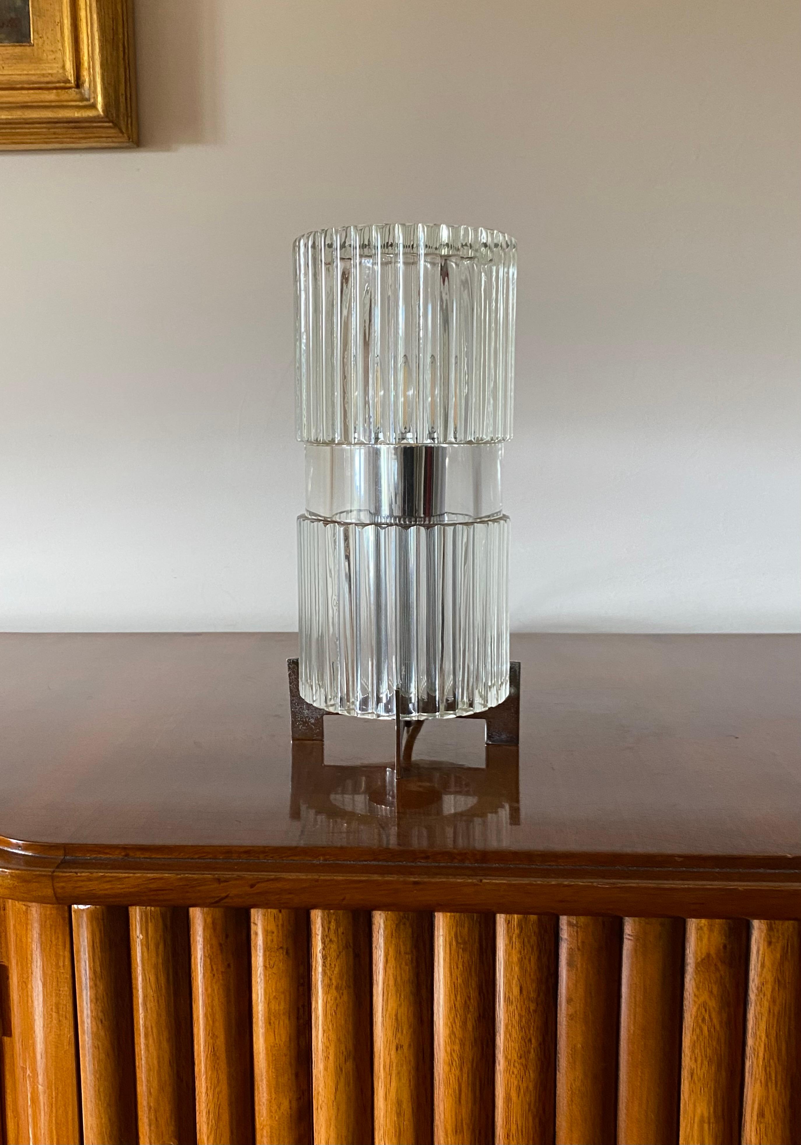 Glass table lamp, Fidenza Vetraria Italy 1970s in vendita 7