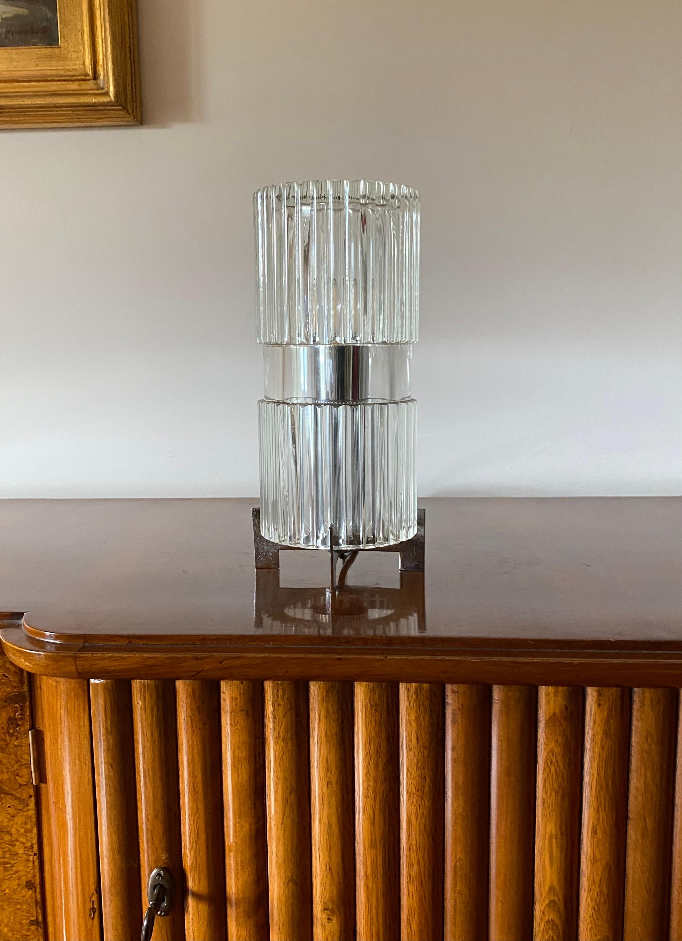 Glass table lamp, Fidenza Vetraria Italy 1970s in vendita 8