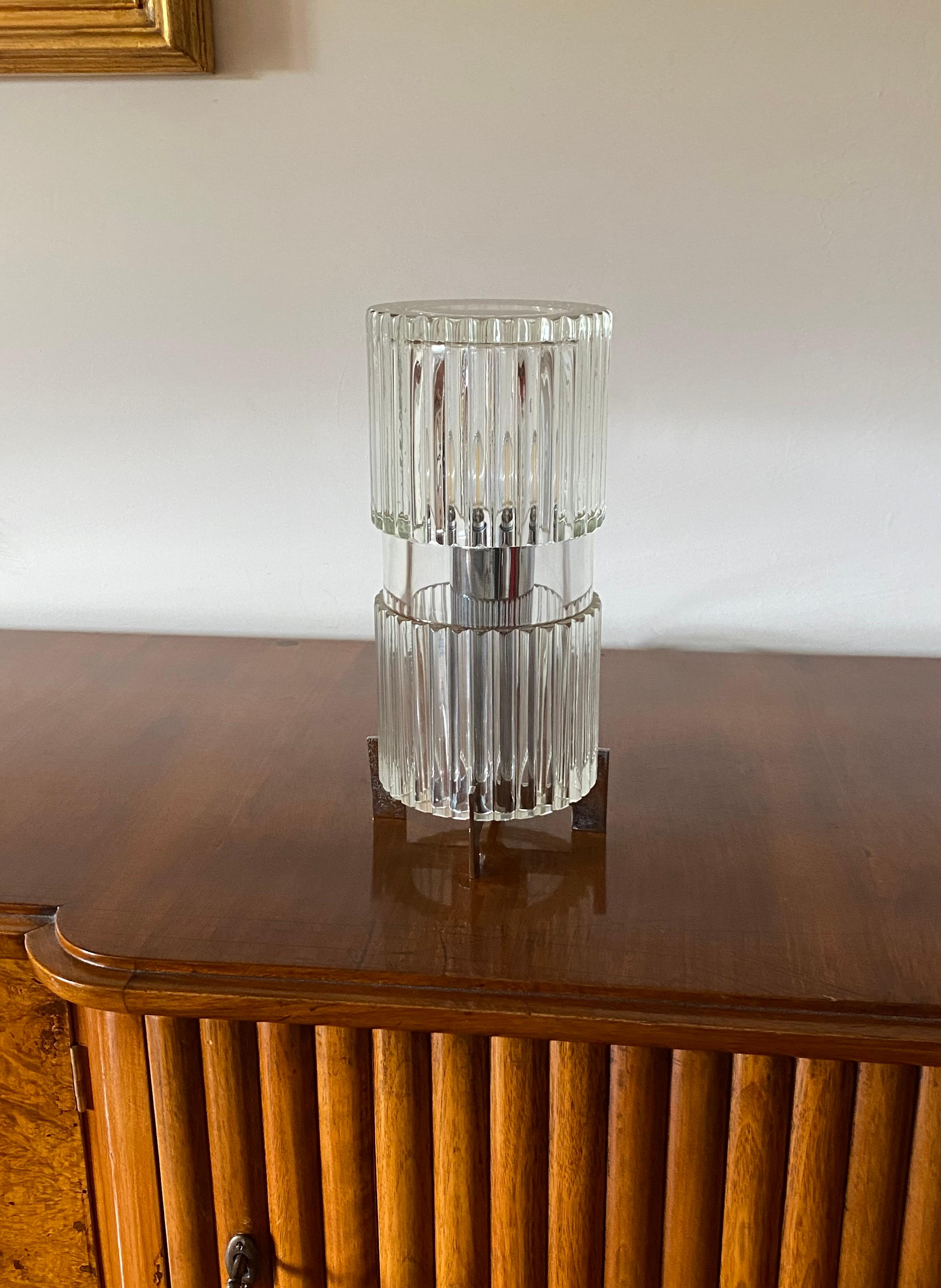 Glass table lamp, Fidenza Vetraria Italy 1970s in vendita 9