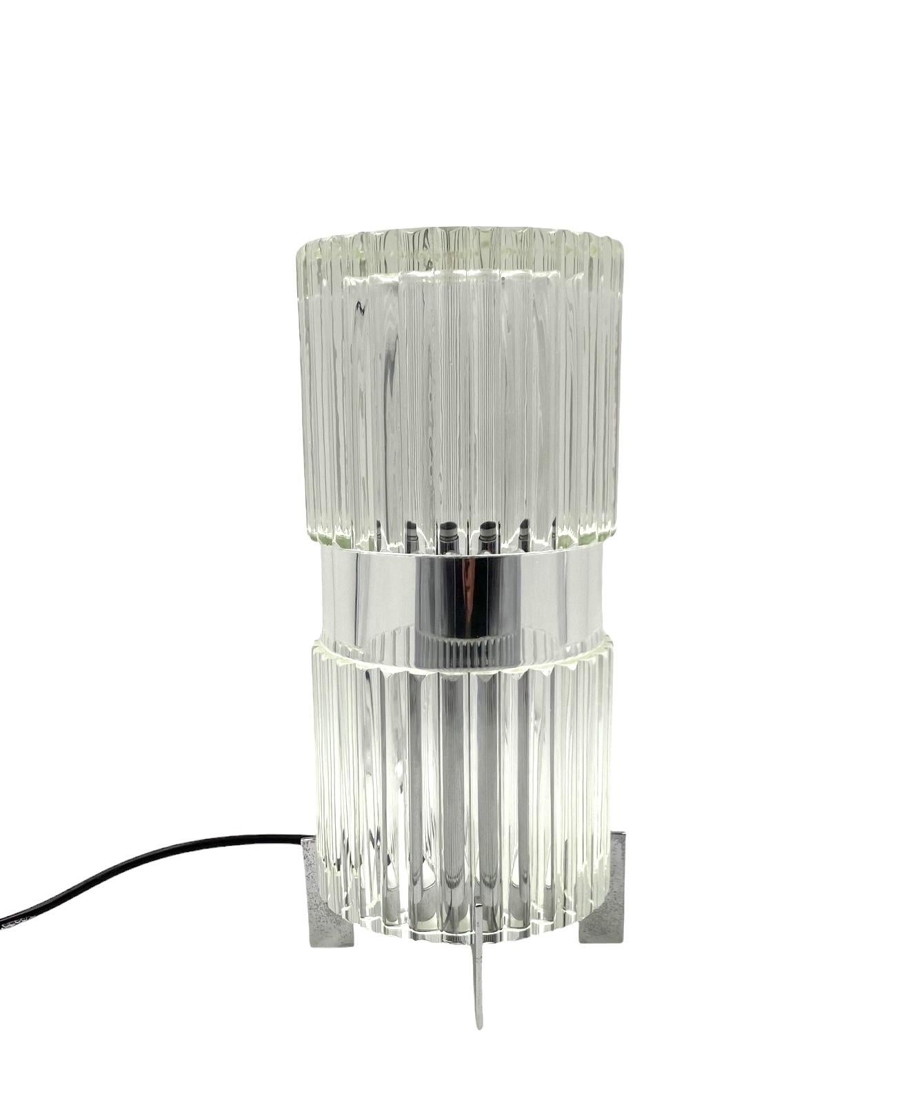 Glass table lamp, Fidenza Vetraria Italy 1970s In condizioni ottime in vendita a Firenze, IT
