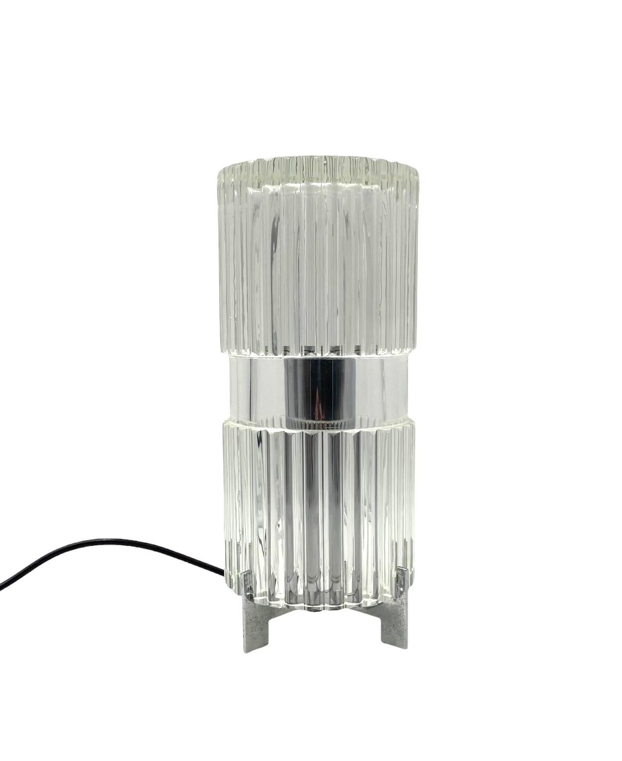 Late 20th Century Glass table lamp, Fidenza Vetraria Italy 1970s in vendita