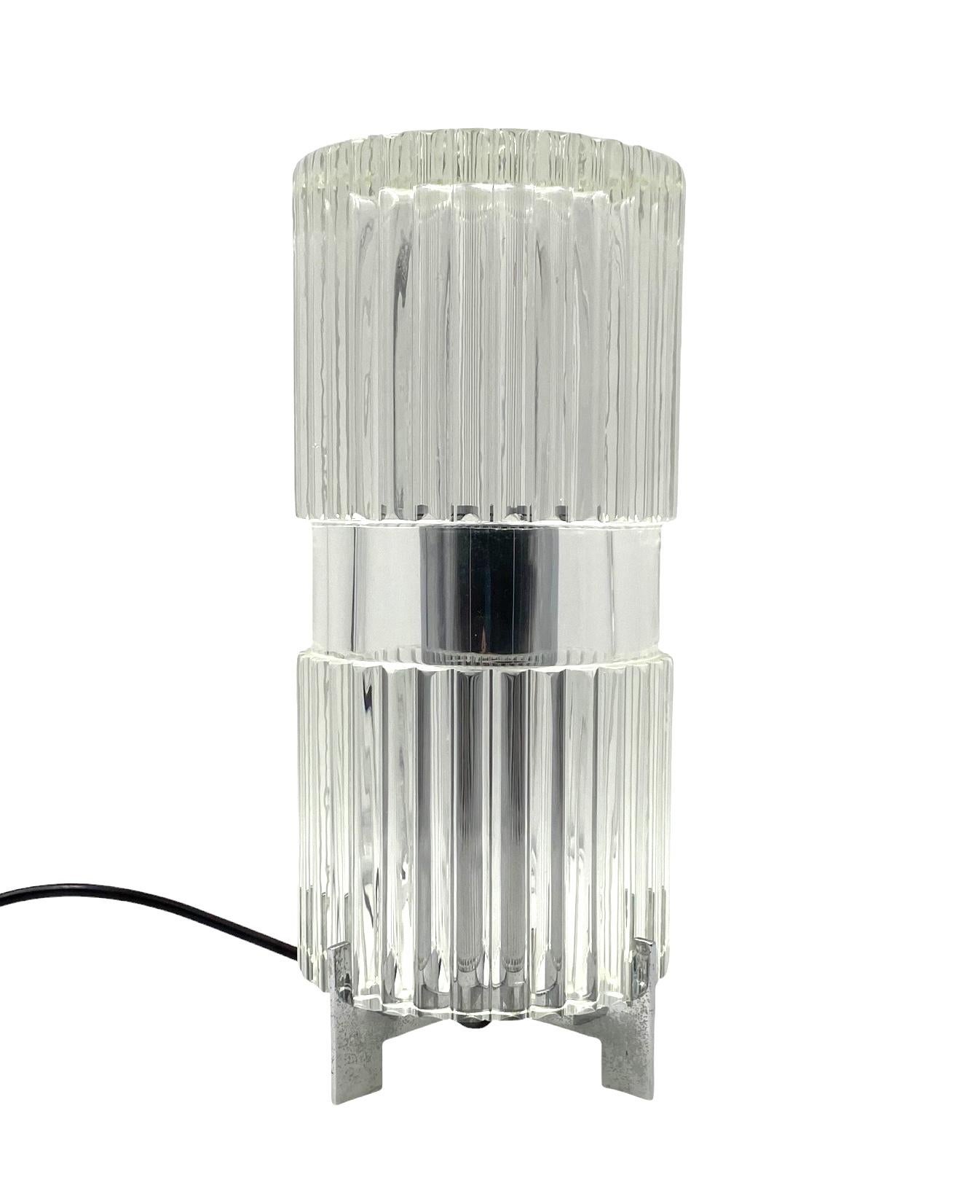 Vetro Glass table lamp, Fidenza Vetraria Italy 1970s in vendita