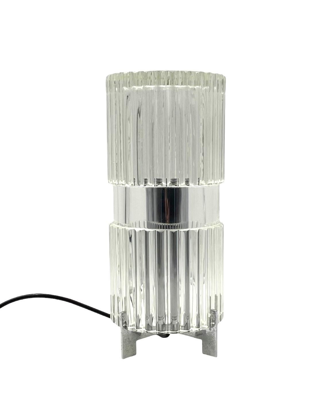 Glass table lamp, Fidenza Vetraria Italy 1970s in vendita 2
