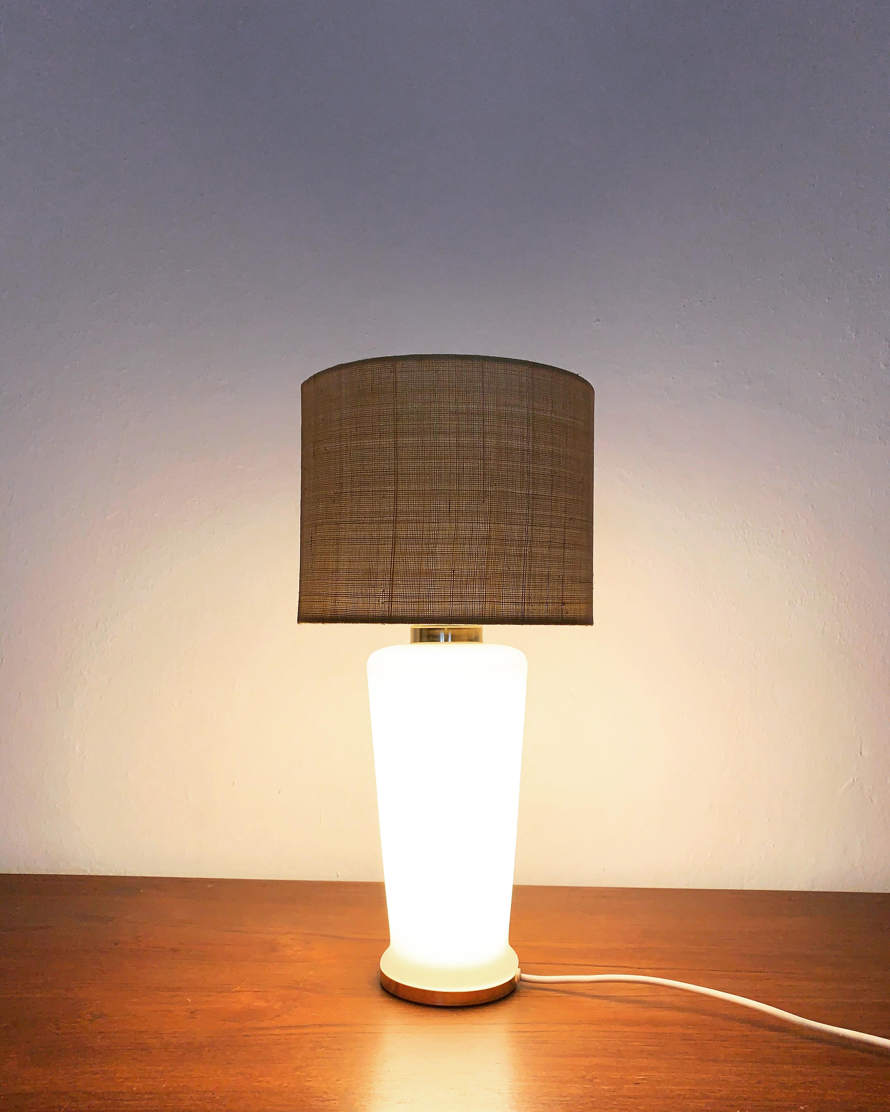 Metal Glass Table Lamp For Sale