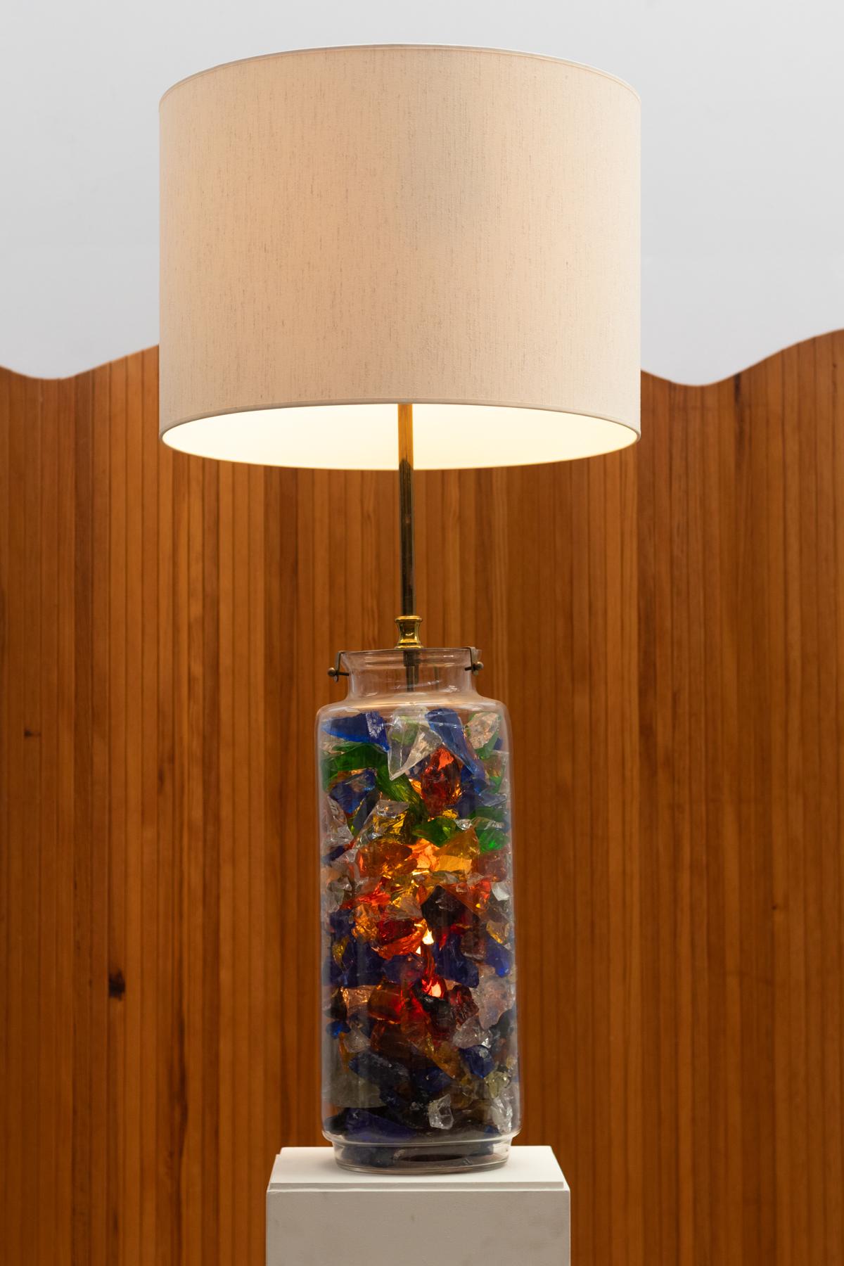 Glass table lamp, France 1970s For Sale 3