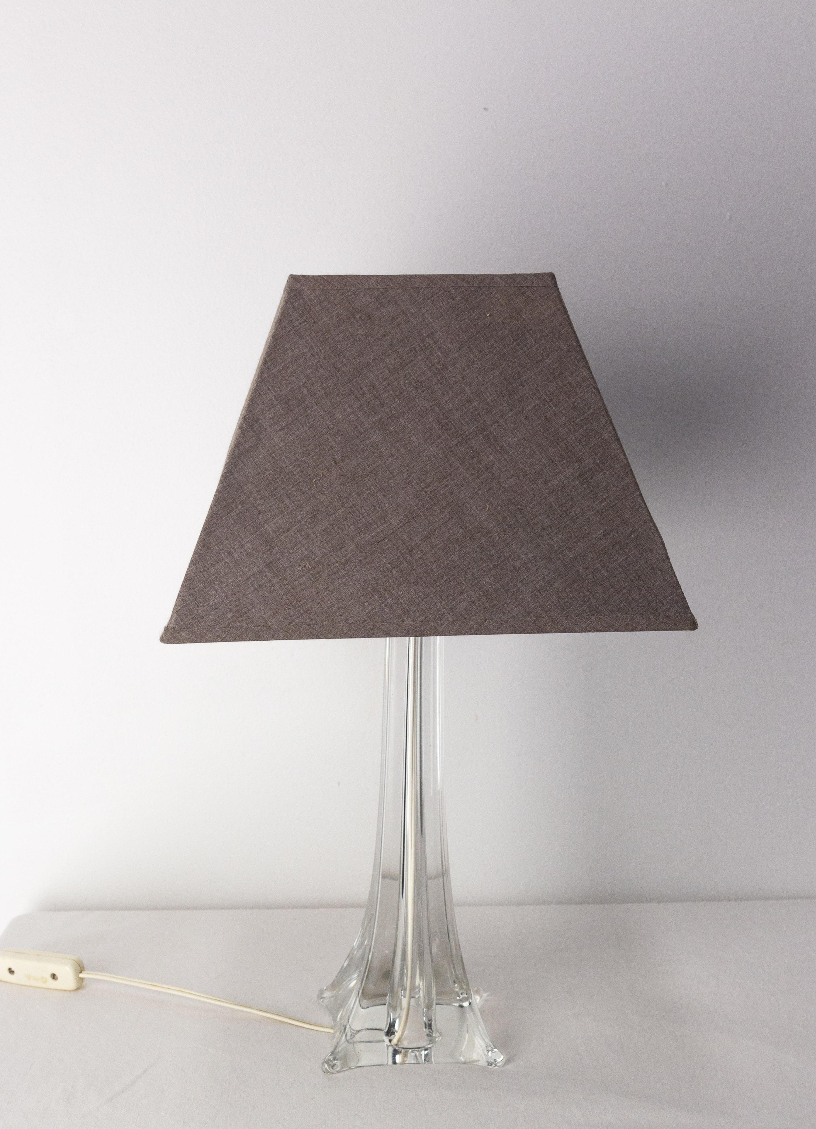 Mid-Century Modern Glass Table Lamp, French, circa 1960 Saint Louis For Sale