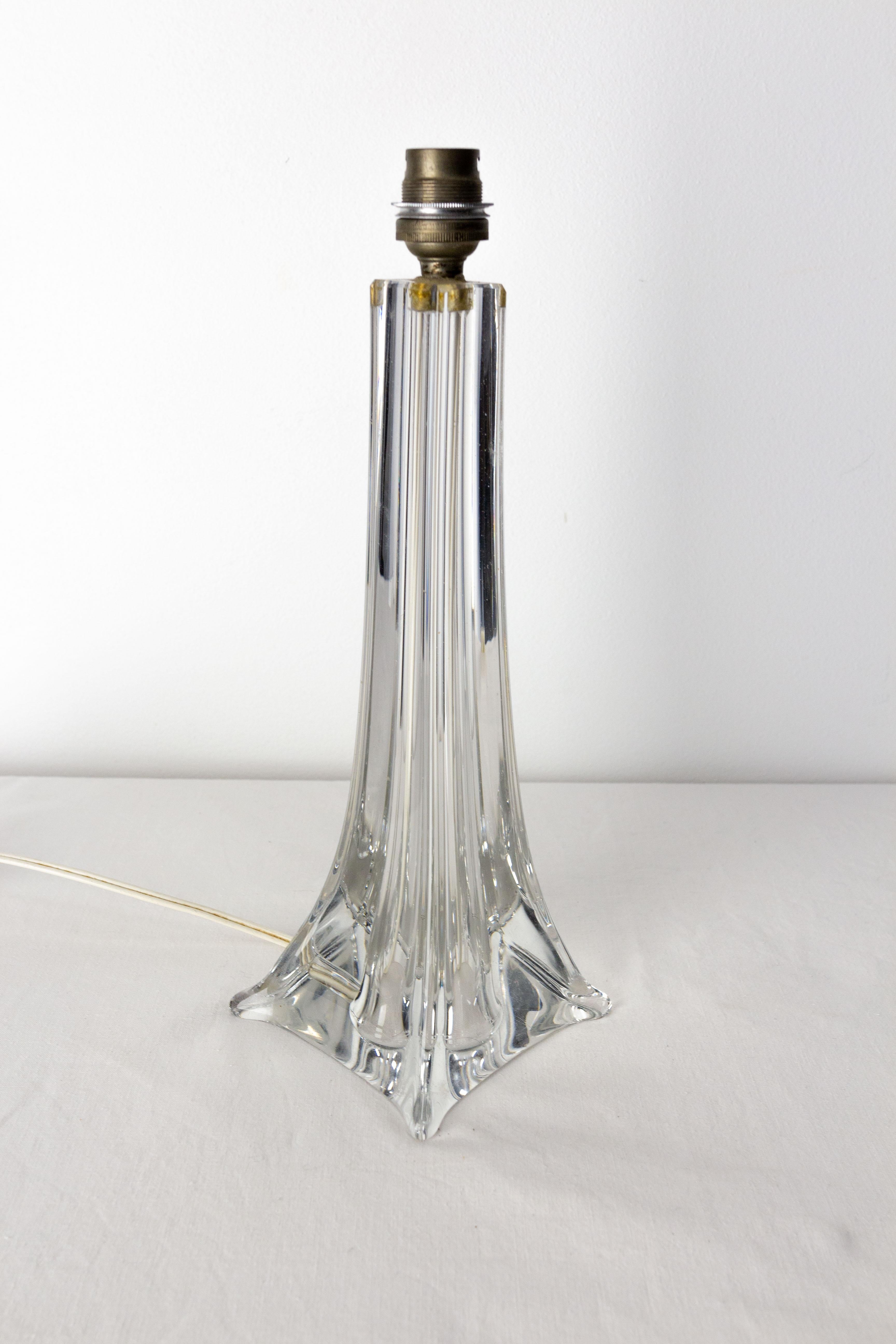Mid-20th Century Glass Table Lamp, French, circa 1960 Saint Louis For Sale