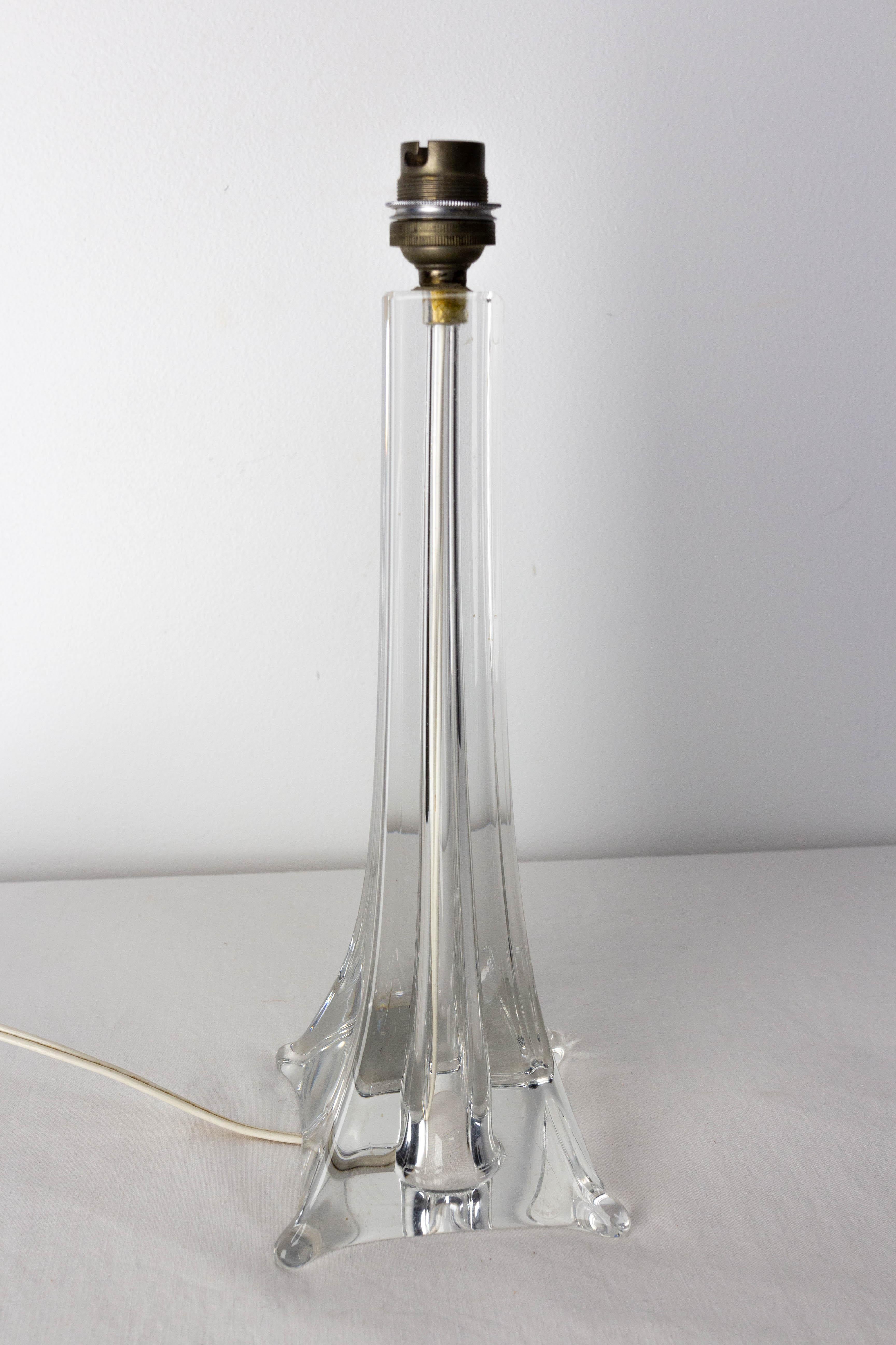 Crystal Glass Table Lamp, French, circa 1960 Saint Louis For Sale