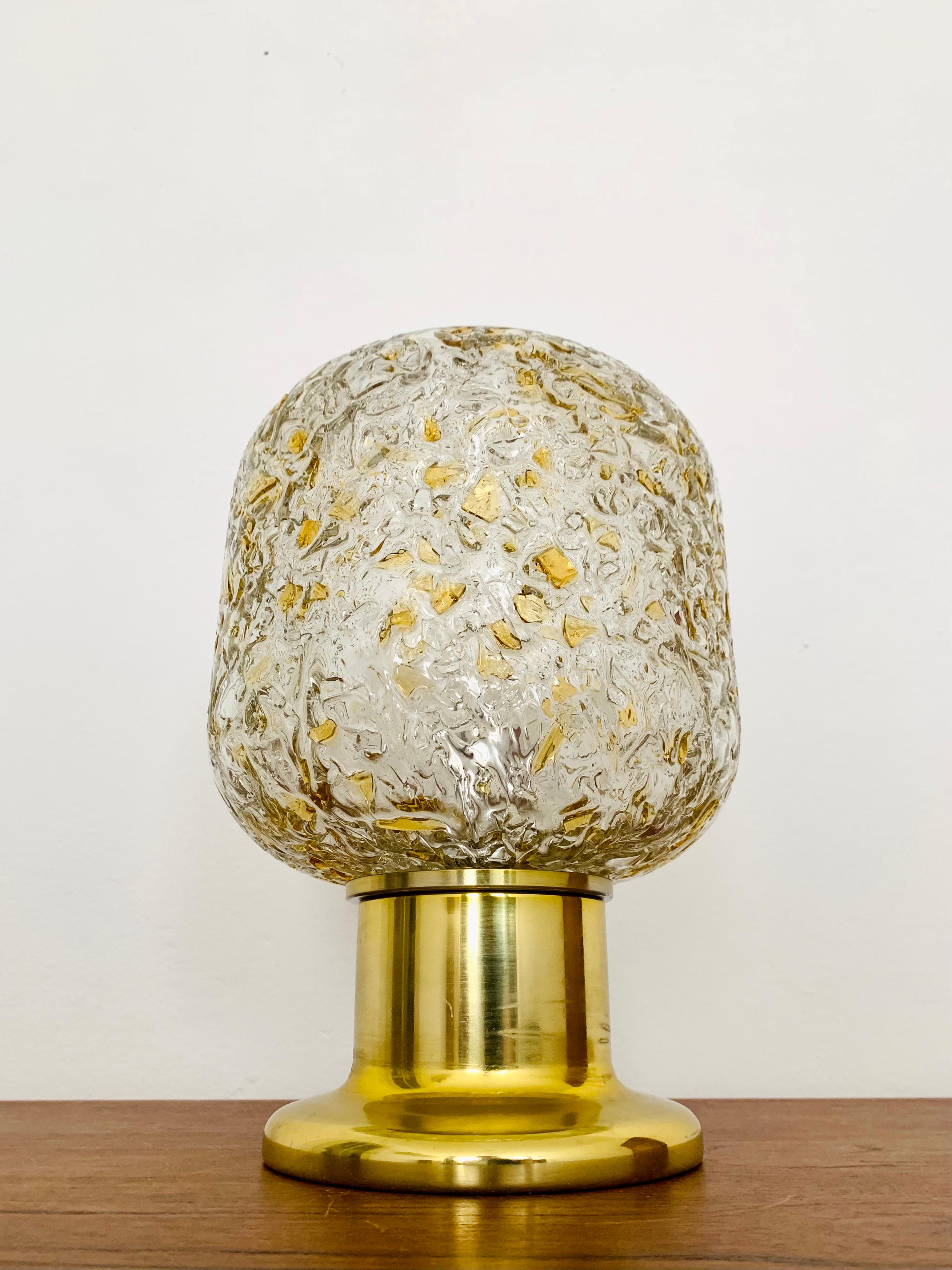 German Glass Table Lamp from Doria For Sale