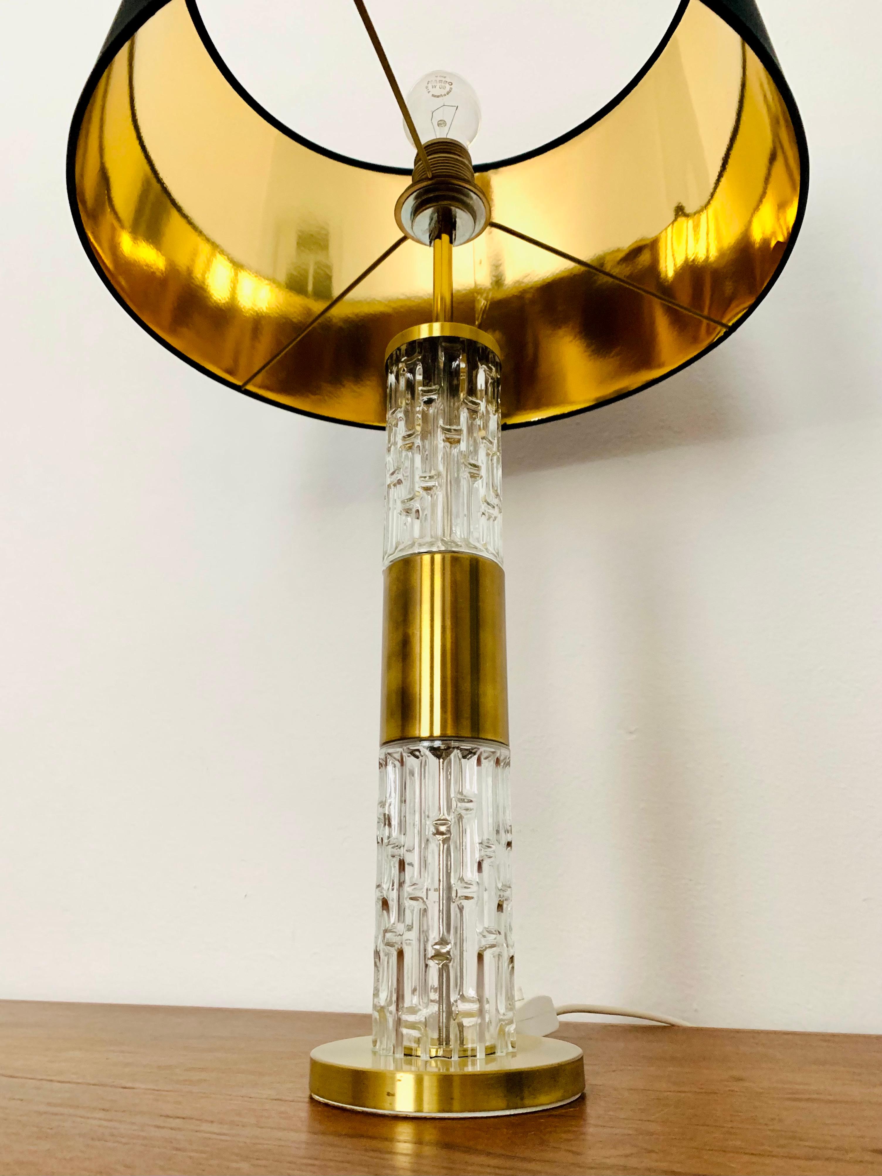 Mid-20th Century Glass Table Lamp from Doria For Sale