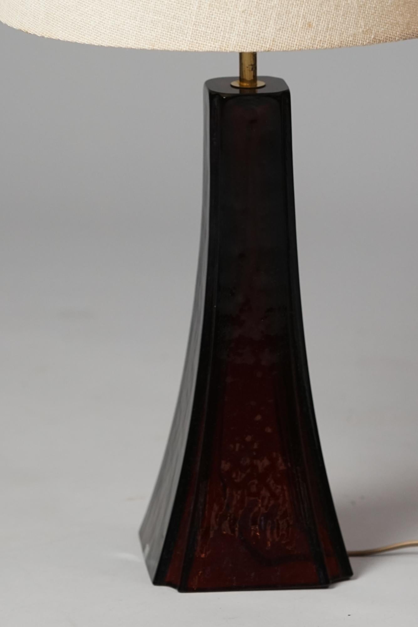 Finnish Glass Table Lamp, Heikki Turunen, Arabia, Mid-20th Century
