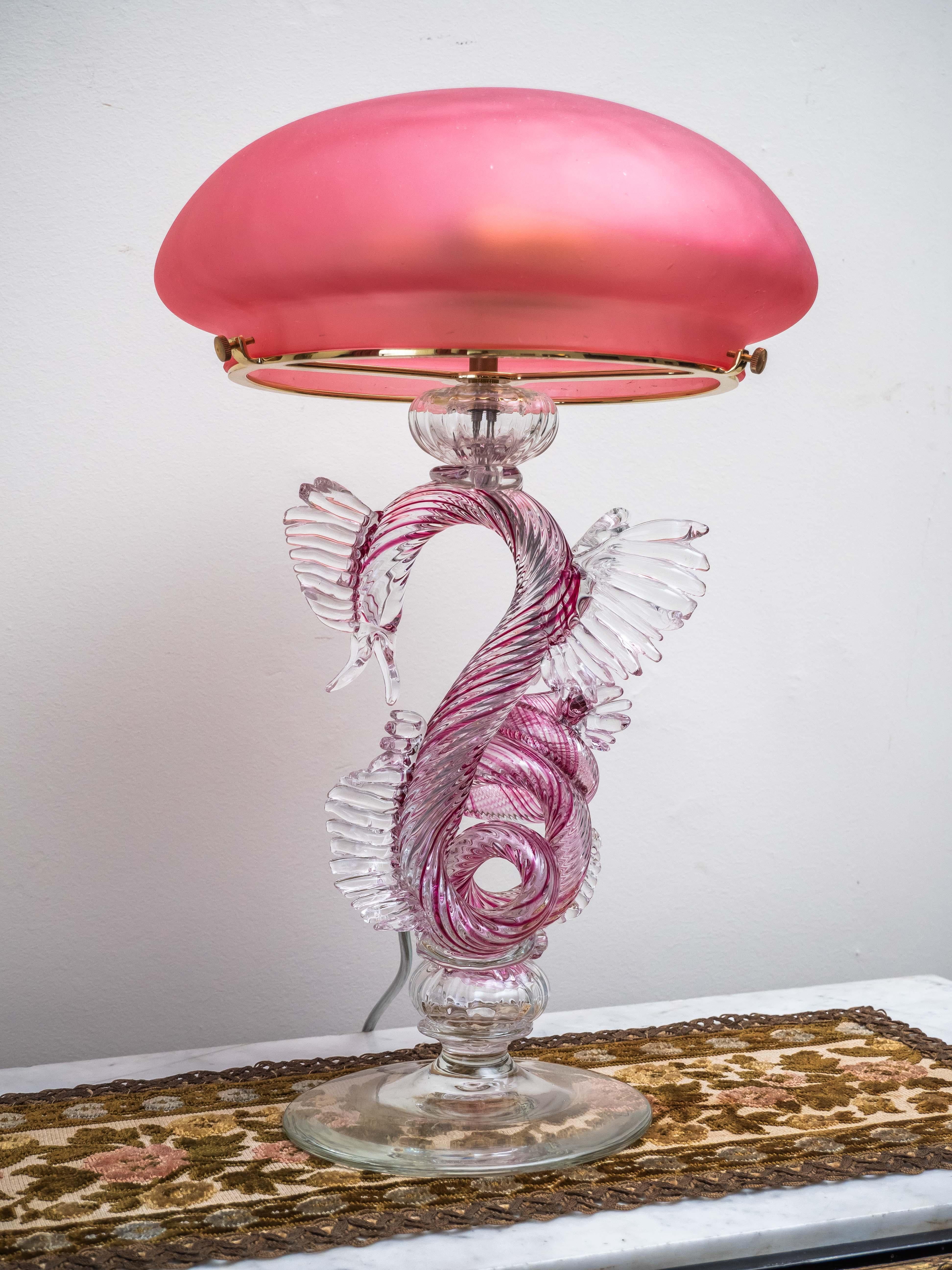 Glass table lamp in Renaissance style For Sale 5