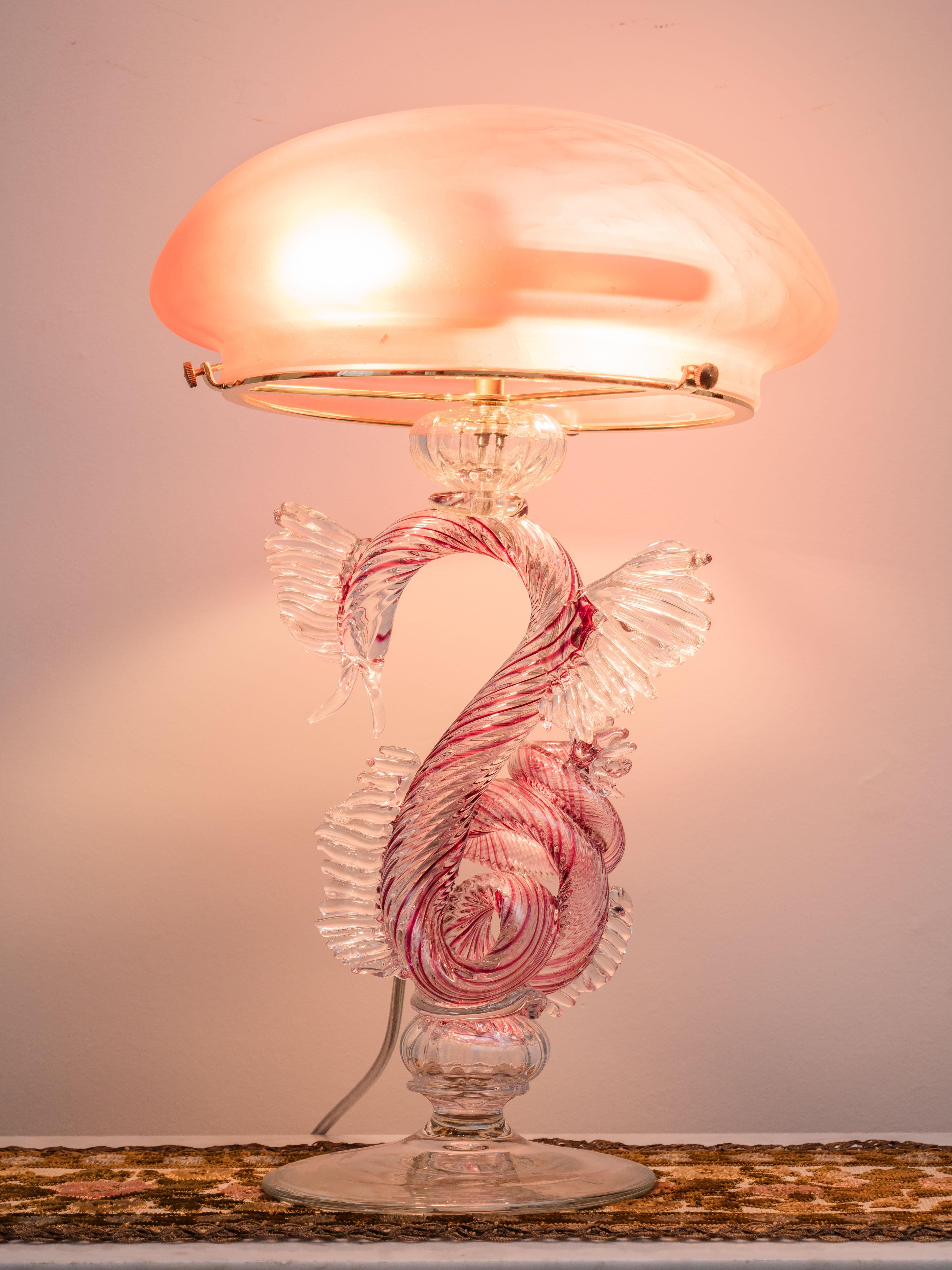 Czech Glass table lamp in Renaissance style For Sale