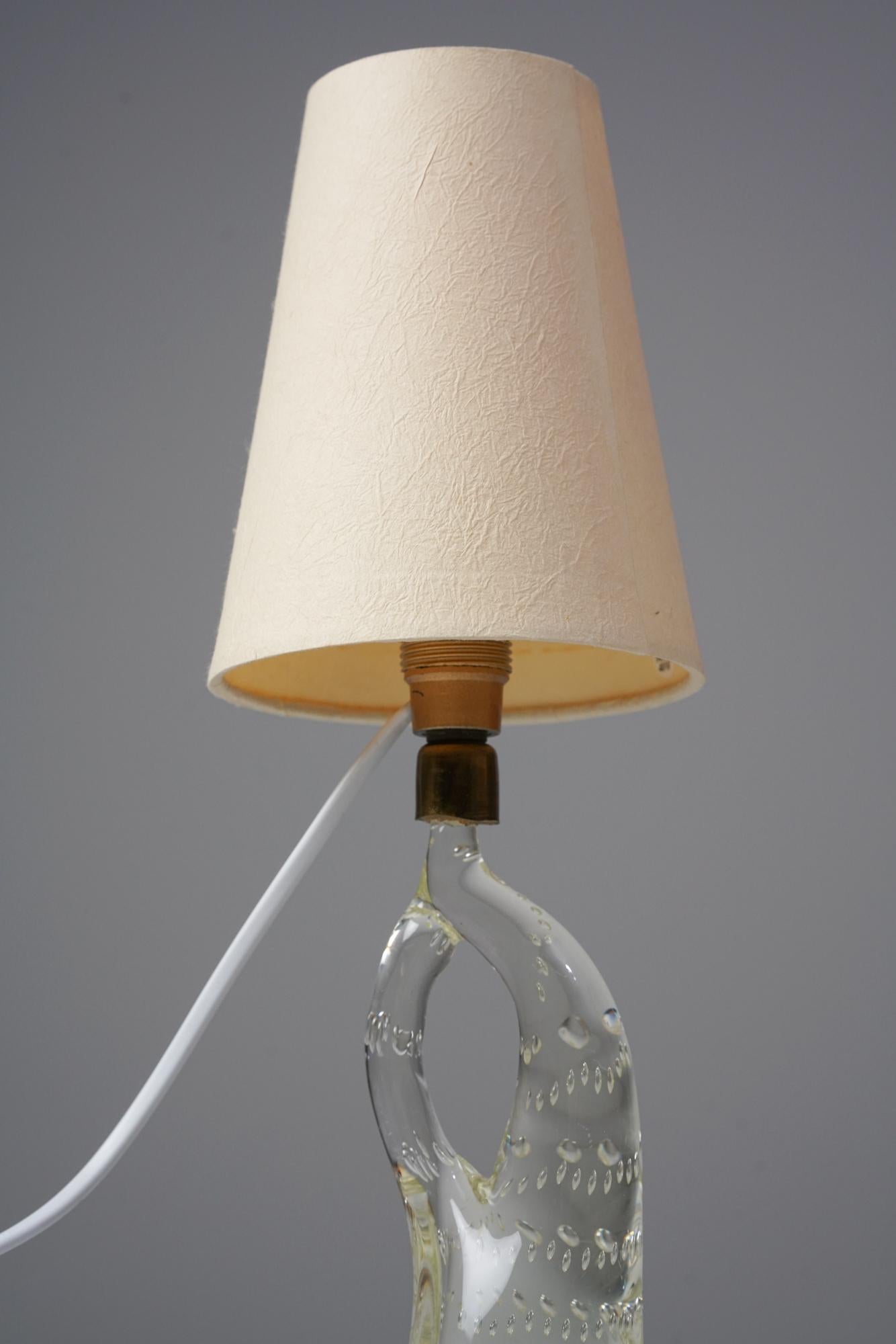 Lámpara de mesa de cristal, Italia, años 60 Italiano en venta