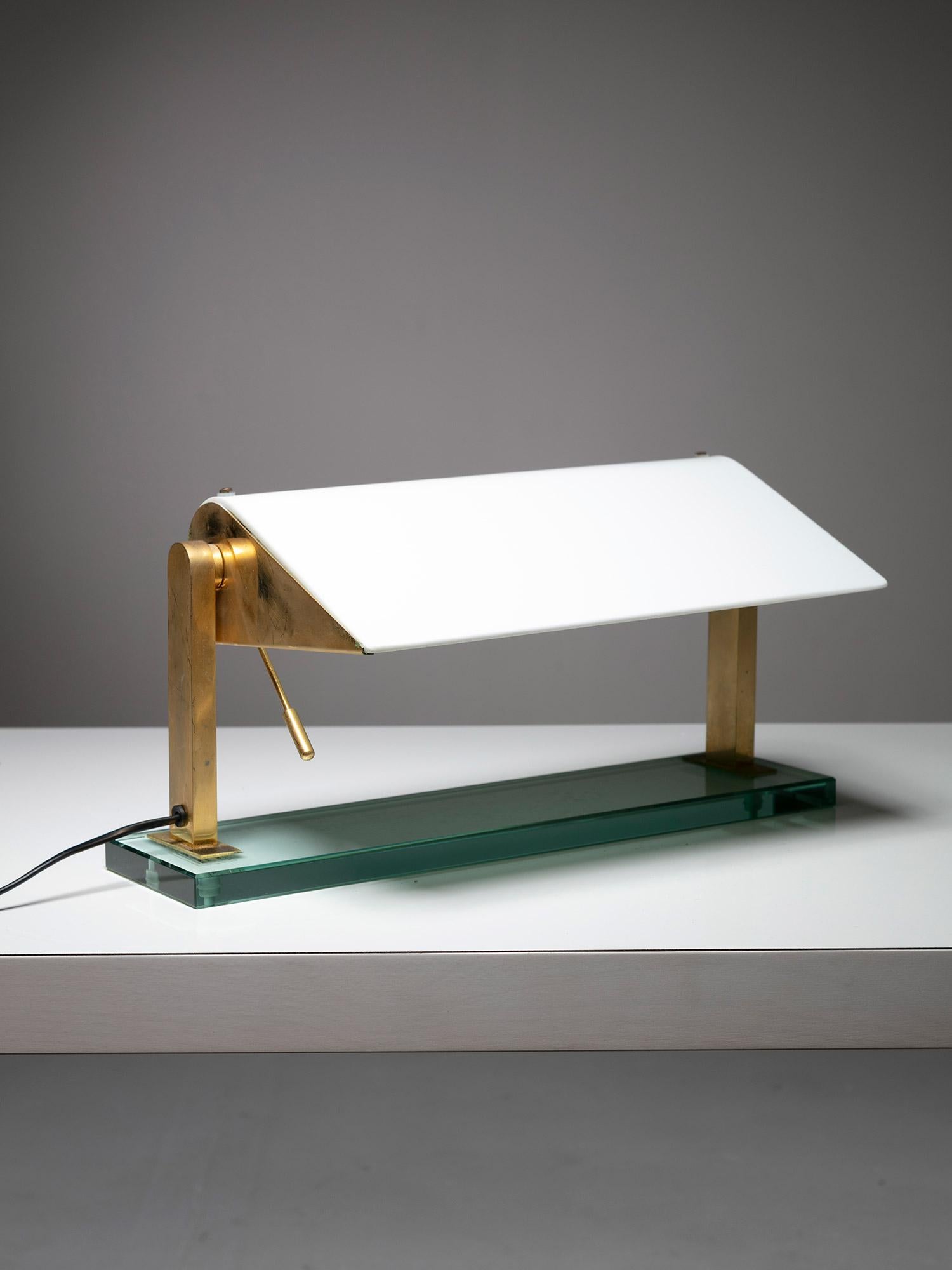 Italian Glass Table Lamp Model 0836 by Pietro Chiesa for Fontana Arte, Italy, 1930s For Sale